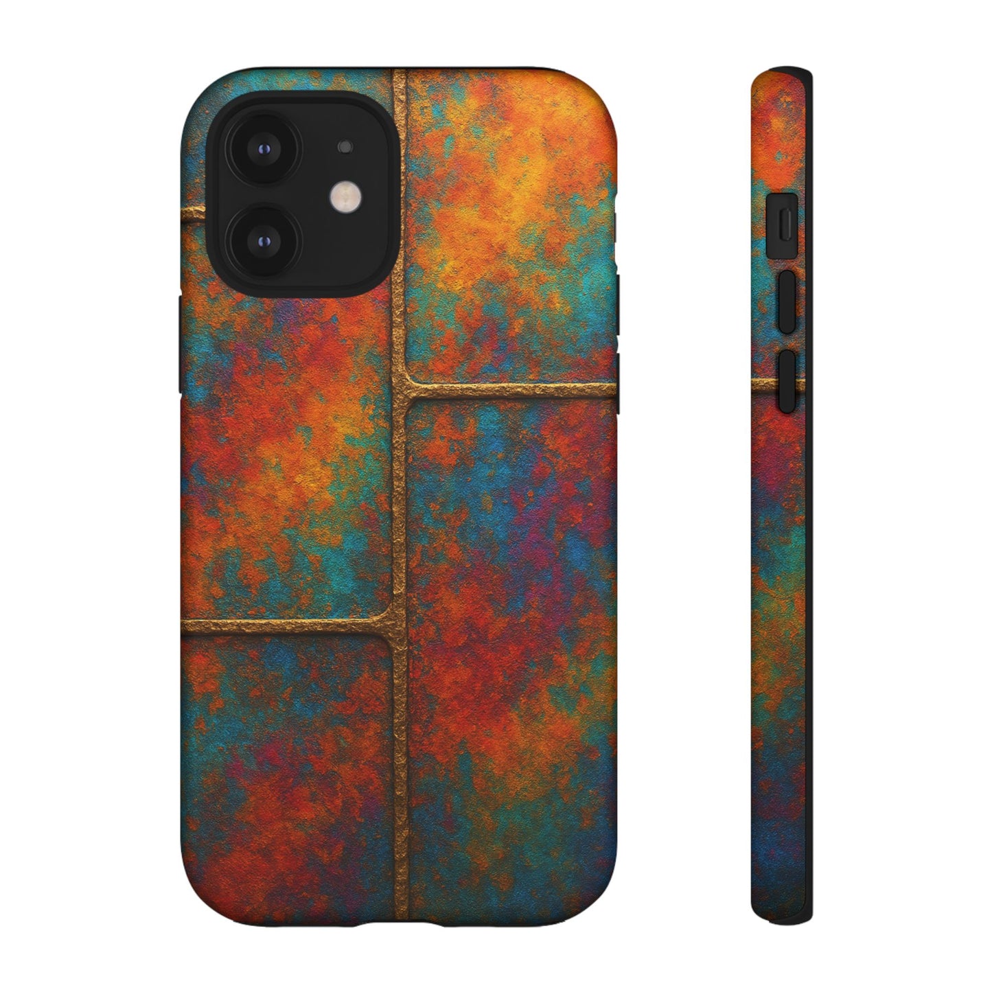 Colorful Textured Phone Case, Vibrant iPhone Cover, Tough Protective Shell, Unique Mobile Accessory, Artisan Phone Protection
