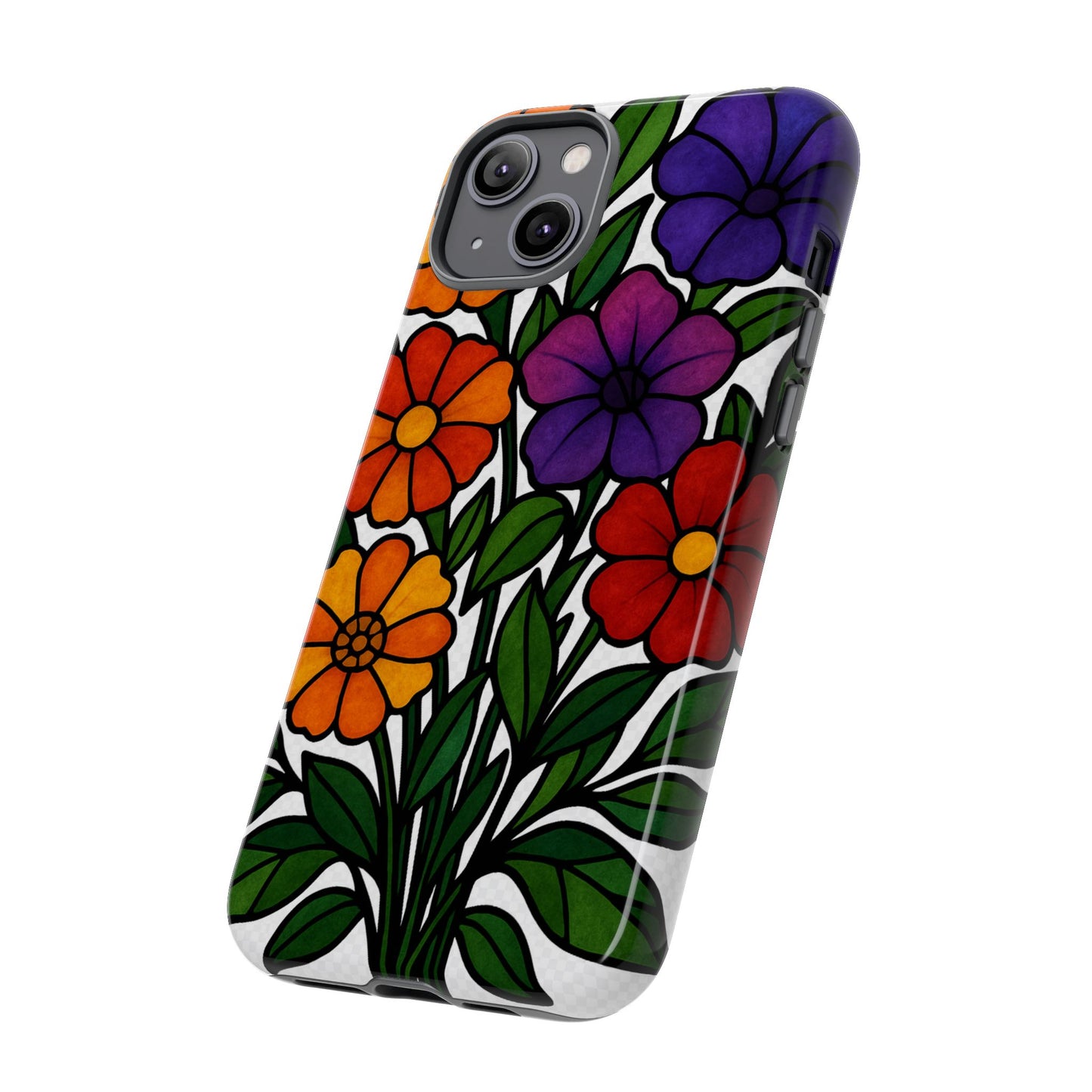 Floral Phone Case, Tough Cases with Colorful Flower Design, Gift for Flower Lovers, Summer Accessories, Trendy Phone Cover