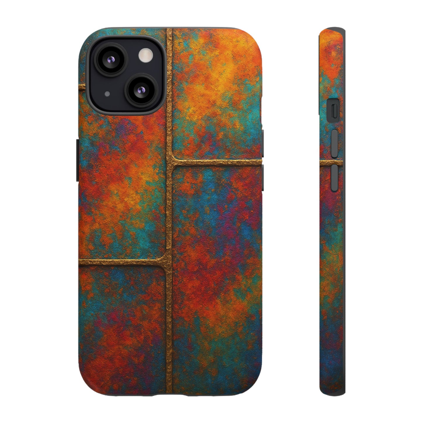 Colorful Textured Phone Case, Vibrant iPhone Cover, Tough Protective Shell, Unique Mobile Accessory, Artisan Phone Protection