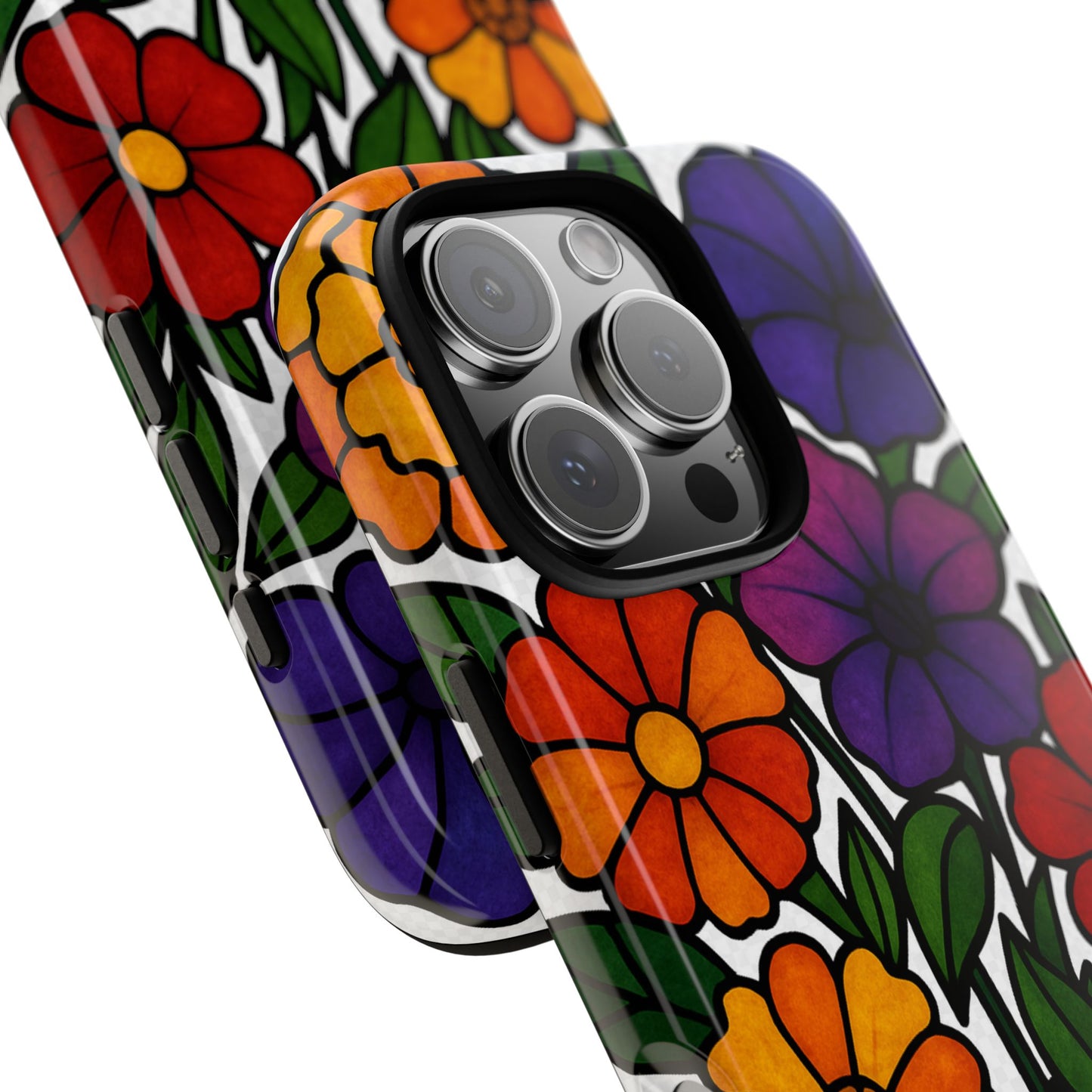 Floral Phone Case, Tough Cases with Colorful Flower Design, Gift for Flower Lovers, Summer Accessories, Trendy Phone Cover