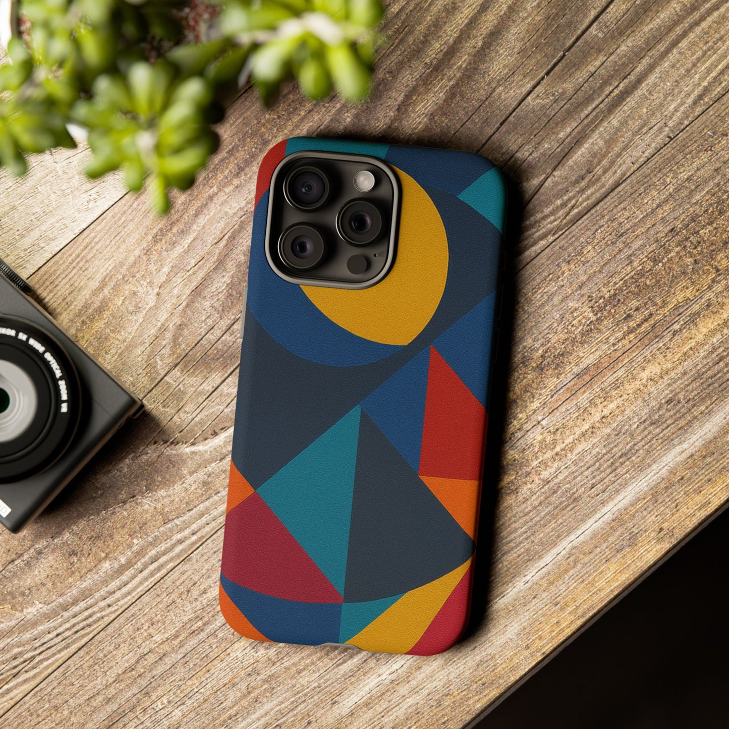 Vibrant Phone Case, Colorful Phone Cover, Geometric Design, Artistic Gift, Trendy Accessory, Vibrant Colors, Unique Design