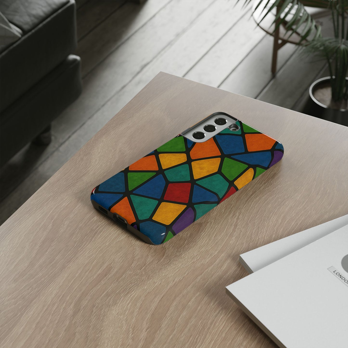 Colorful Mosaic Phone Case, Tough Cell Phone Cover, Vibrant Smartphone Protector, Unique Gift for Weddings, Birthday, Holidays