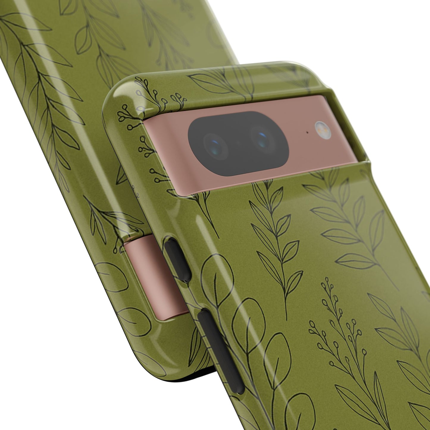 Stylish Phone Case, Botanical Design, Tough Phone Cover, Green Floral Case, Nature Inspired Gift, Eco-Friendly Accessory