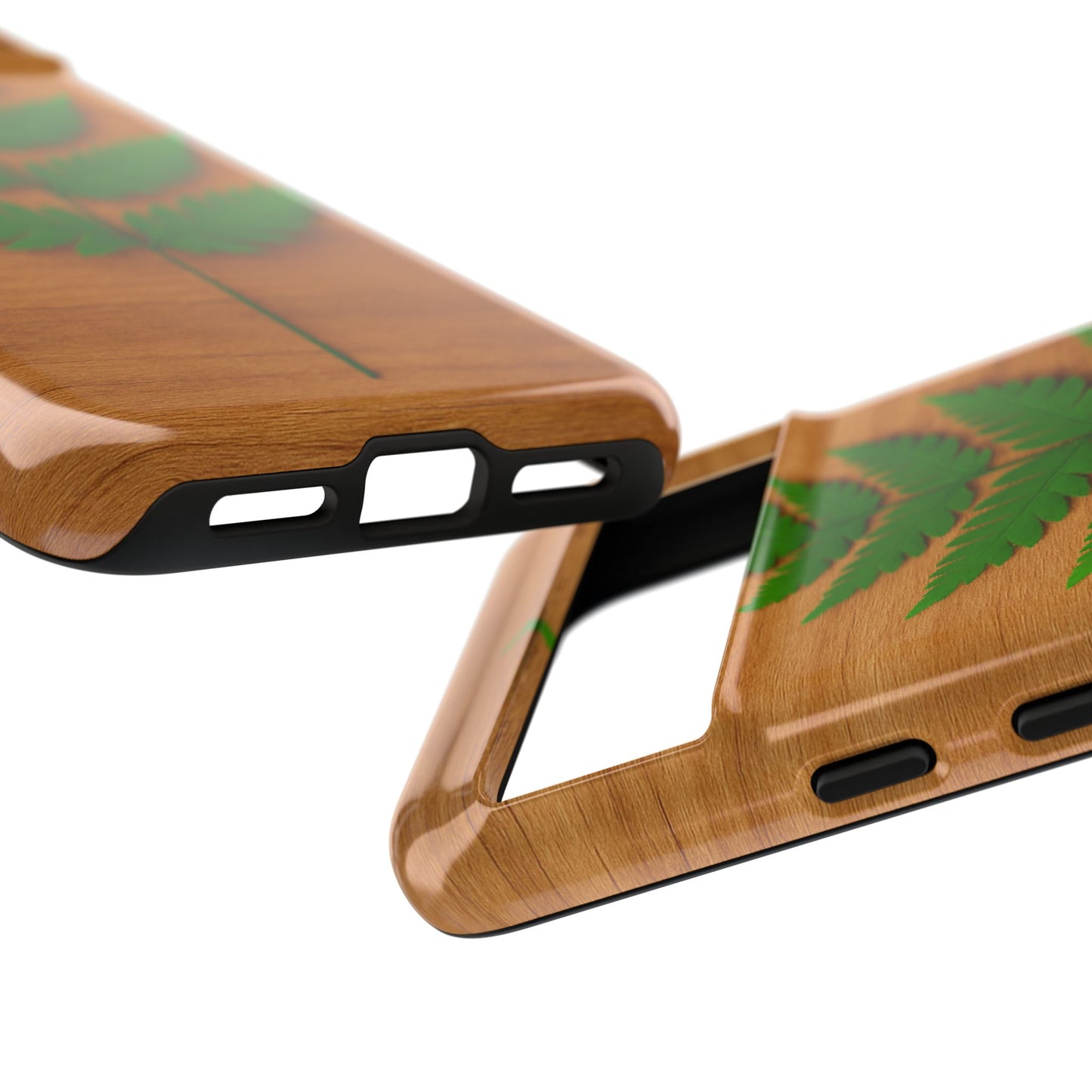 Wooden Fern Phone Case - Eco-Friendly Tough Cases for Nature Lovers, Unique Gift, Customizable Design, Nature-Themed Accessories