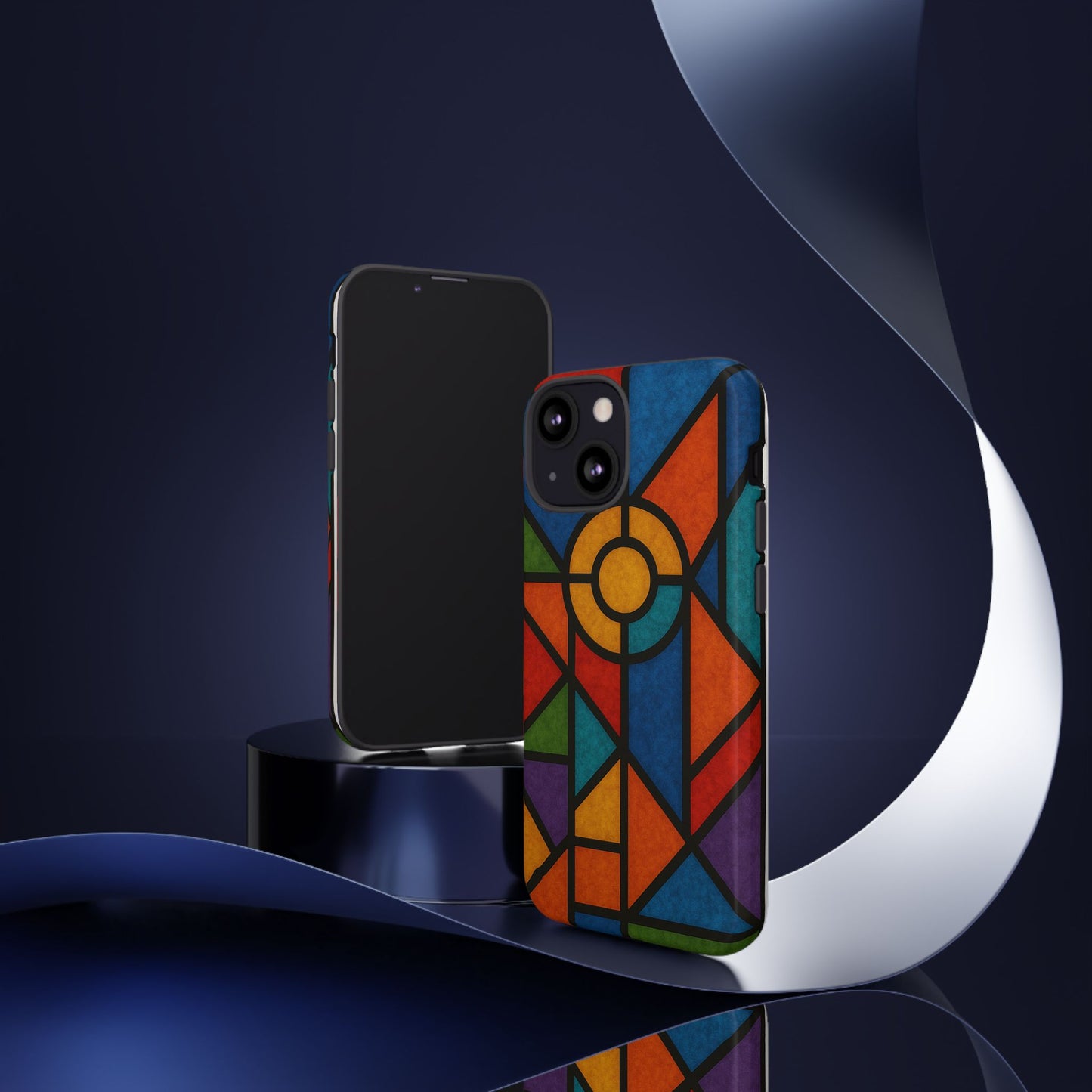 Colorful Stained Glass Phone Case, Artistic Phone Cover, Vibrant Protective Case, Unique Gift for Art Lovers, Stylish Smartphone Accessory