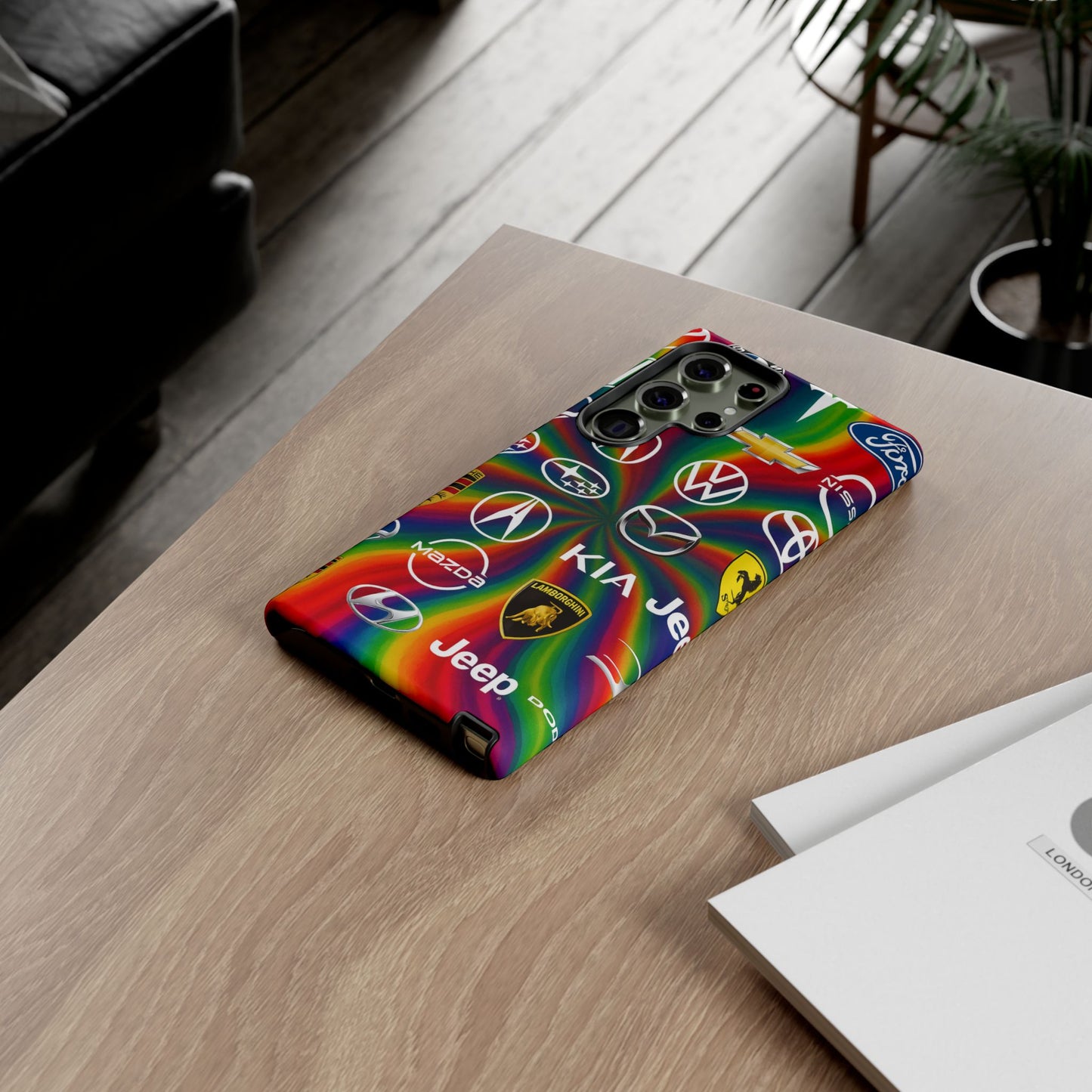 Colorful Car Logos Phone Case - Vibrant Tough Cases for Auto Enthusiasts, Unique Gift for Birthdays, Car Events, and Holidays