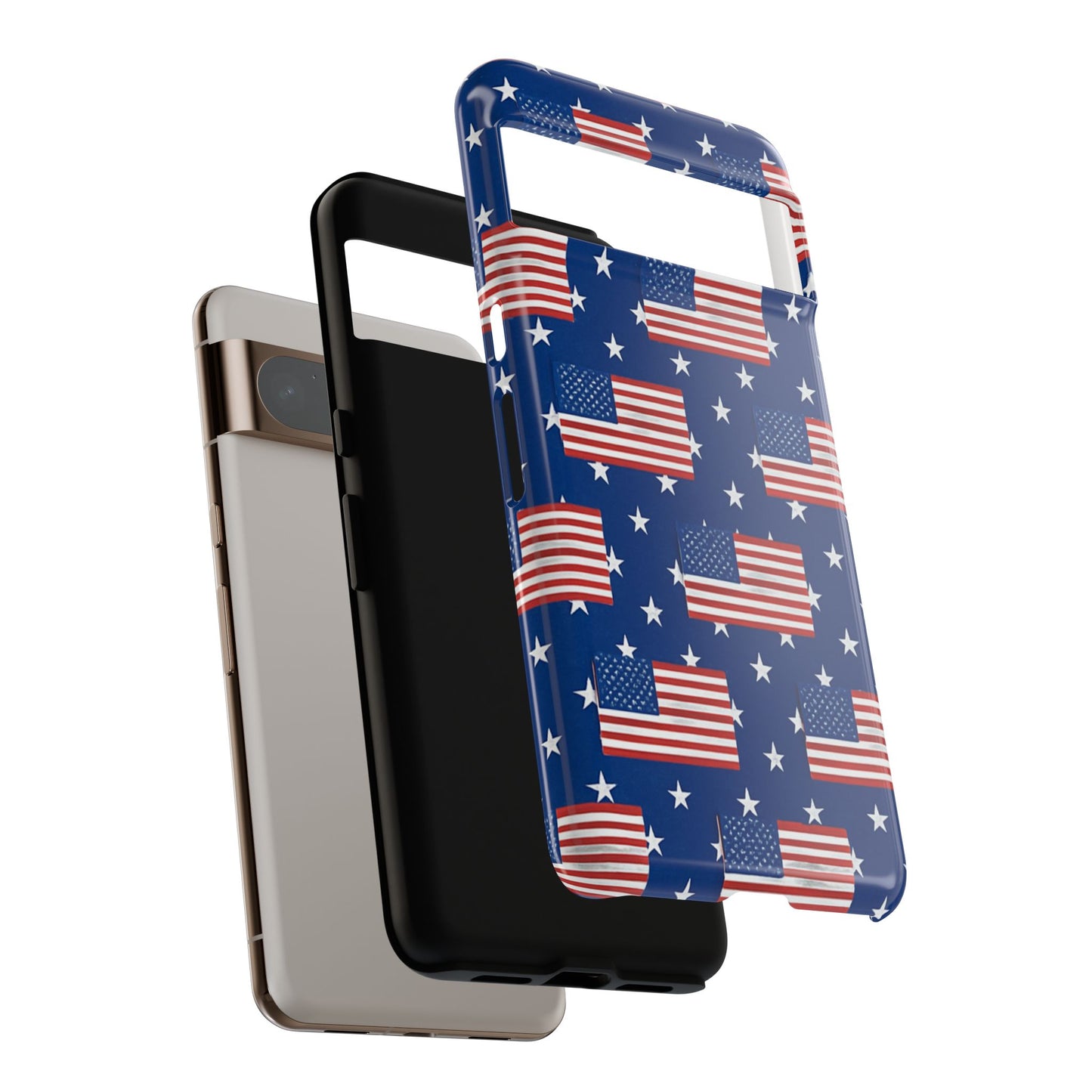 Patriotic Phone Case, Independence Day Accessories, American Flag Design, Star-Spangled Cover, Summer BBQ Gift