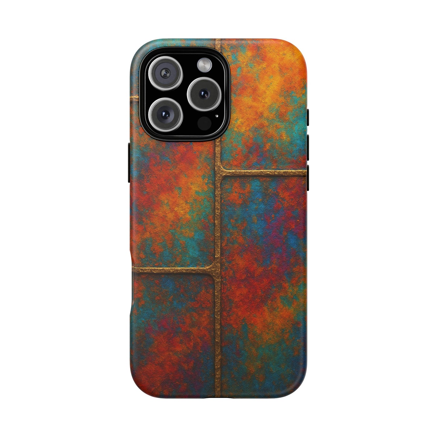 Colorful Textured Phone Case, Vibrant iPhone Cover, Tough Protective Shell, Unique Mobile Accessory, Artisan Phone Protection
