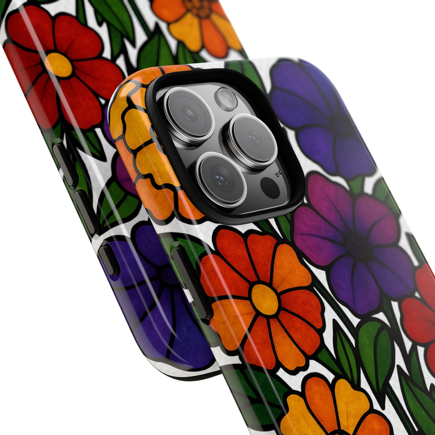 Floral Phone Case, Tough Cases with Colorful Flower Design, Gift for Flower Lovers, Summer Accessories, Trendy Phone Cover