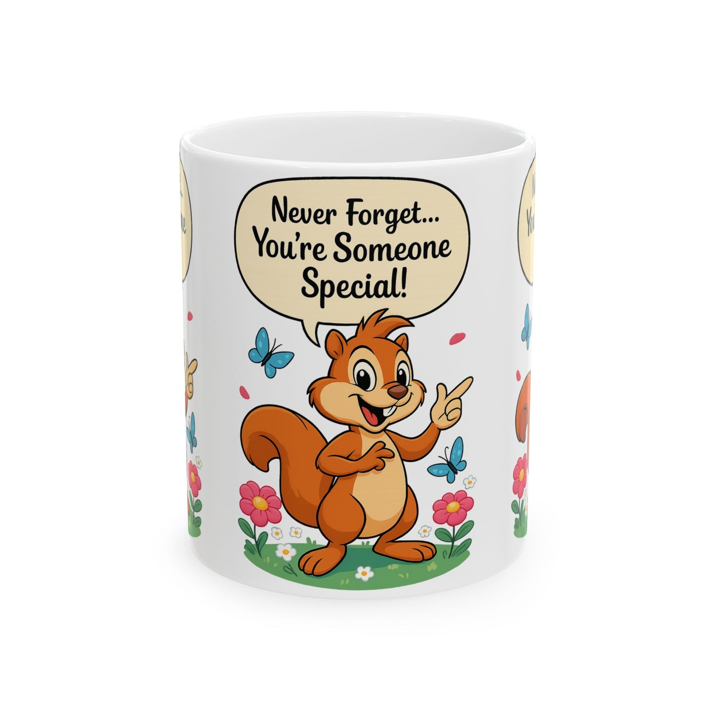 Motivational Ceramic Mug, Cute Squirrel Design, Gift for Friends, Coffee Tea Cup, Encouragement Drinkware, Birthday Present, Positive Quotes