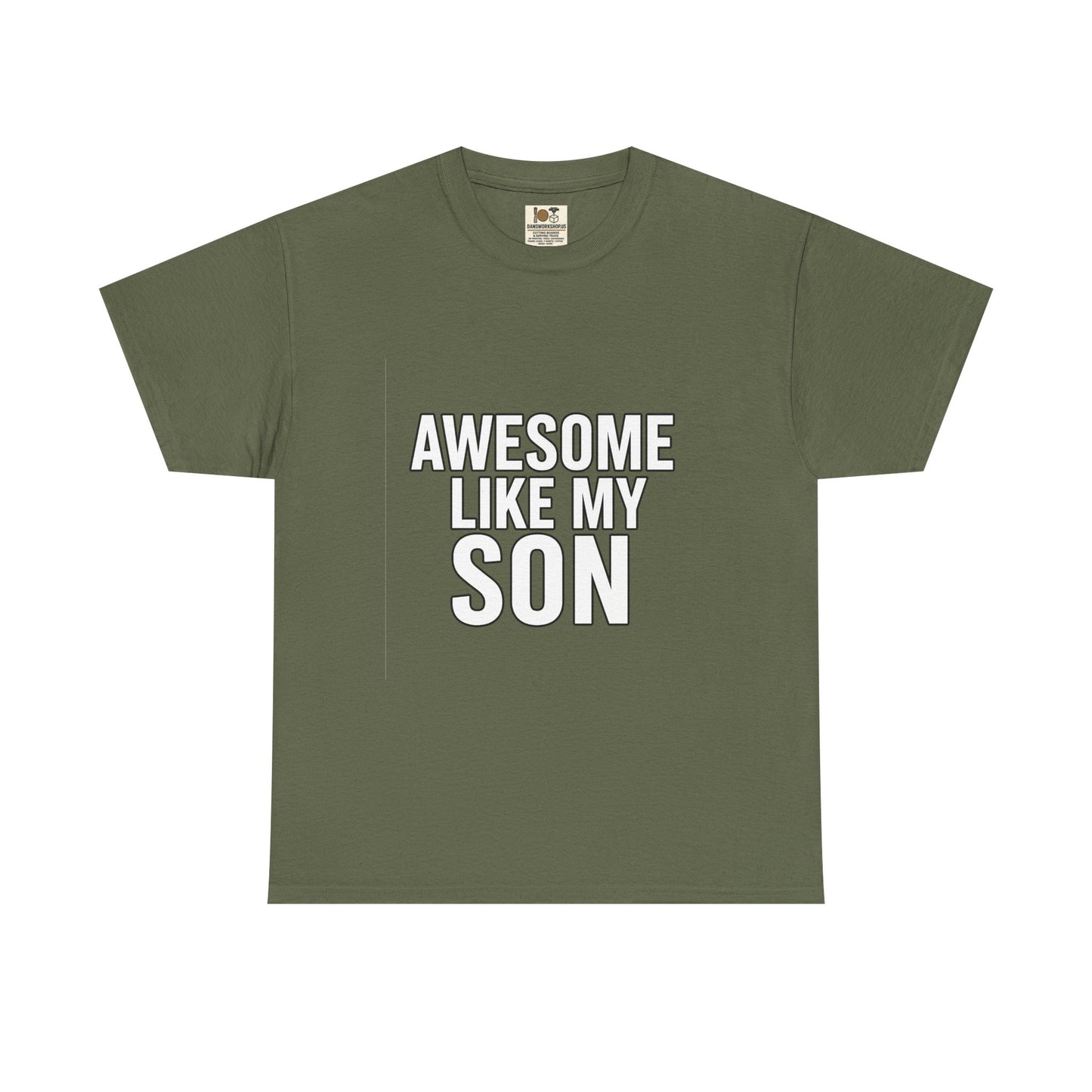 Awesome Like My Son Unisex Heavy Cotton Tee - Gift for Parents, Funny T-Shirt, Dad Tee, Family Pride, Everyday Wear