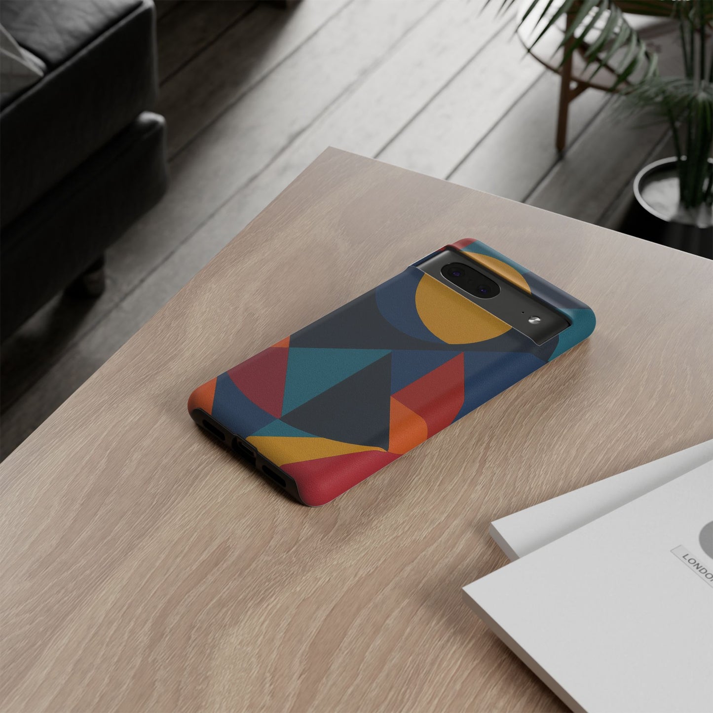 Vibrant Phone Case, Colorful Phone Cover, Geometric Design, Artistic Gift, Trendy Accessory, Vibrant Colors, Unique Design