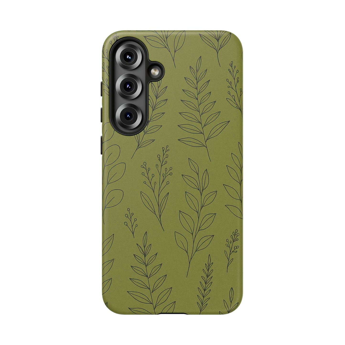Stylish Phone Case, Botanical Design, Tough Phone Cover, Green Floral Case, Nature Inspired Gift, Eco-Friendly Accessory