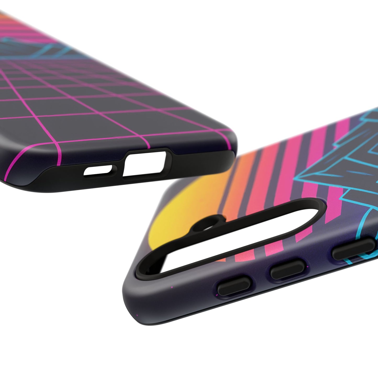 Retro Sunset Phone Case, Vintage Neon Case, 80s Aesthetic Cover, Gift for Tech Lovers, Unique Phone Accessories