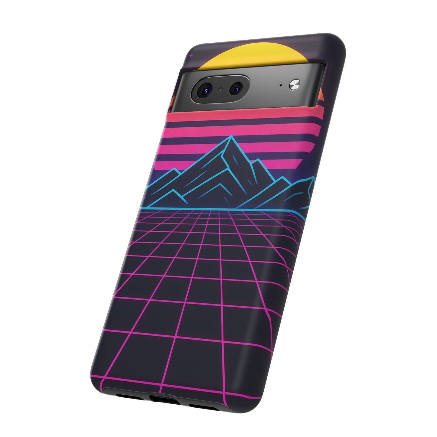 Retro Sunset Phone Case, Vintage Neon Case, 80s Aesthetic Cover, Gift for Tech Lovers, Unique Phone Accessories
