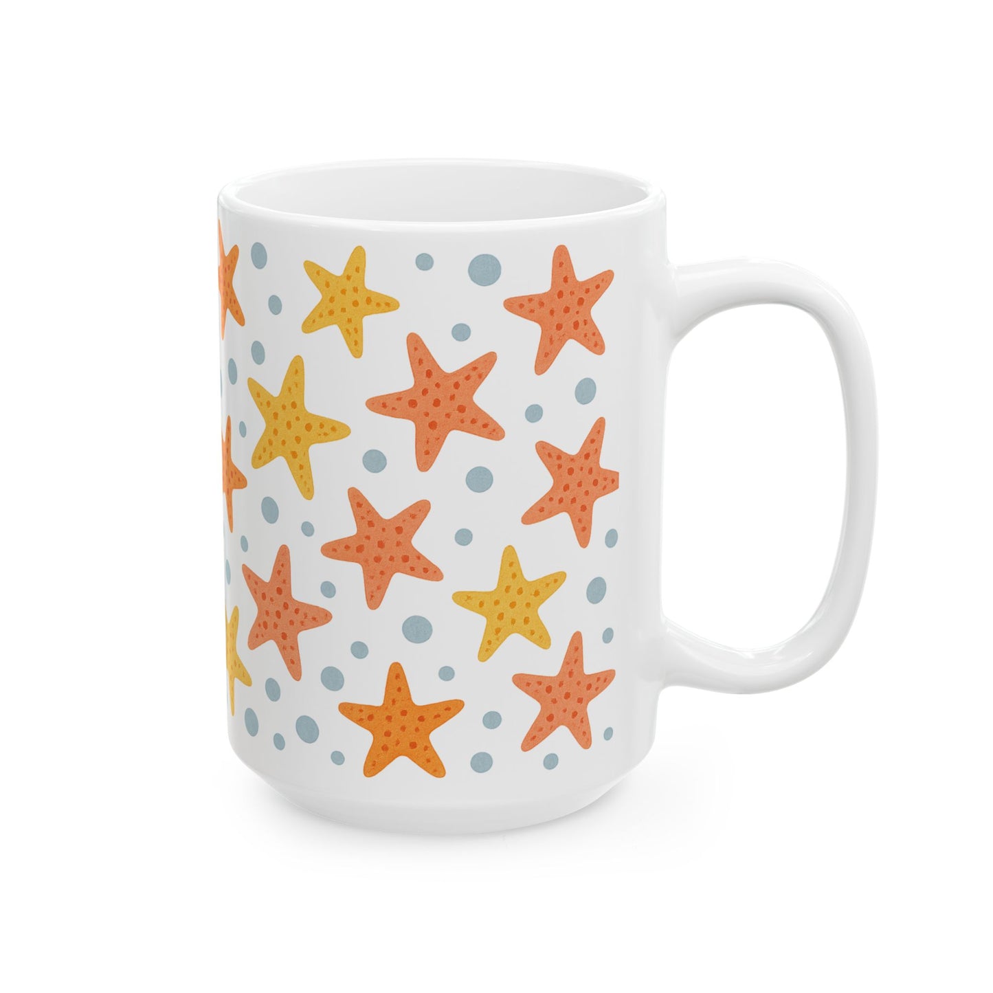 Beach Vibes Starfish Ceramic Mug - Perfect Gift for Summer, Coastal Decor, Coffee Lover, Beach House, Ocean Theme