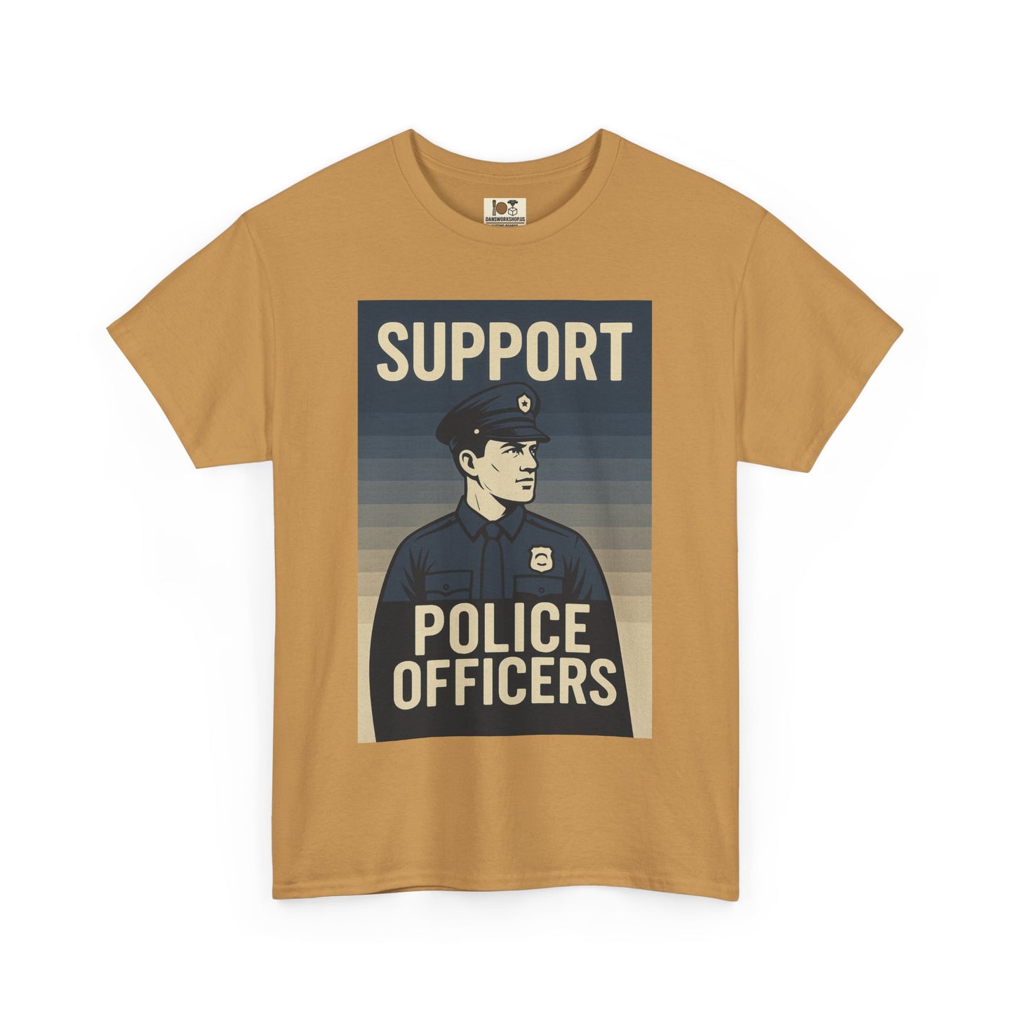 Support Police Officers Unisex Heavy Cotton Tee, Police Support Shirt, Law Enforcement Apparel, Gifts for Officers, Patriotic Tee