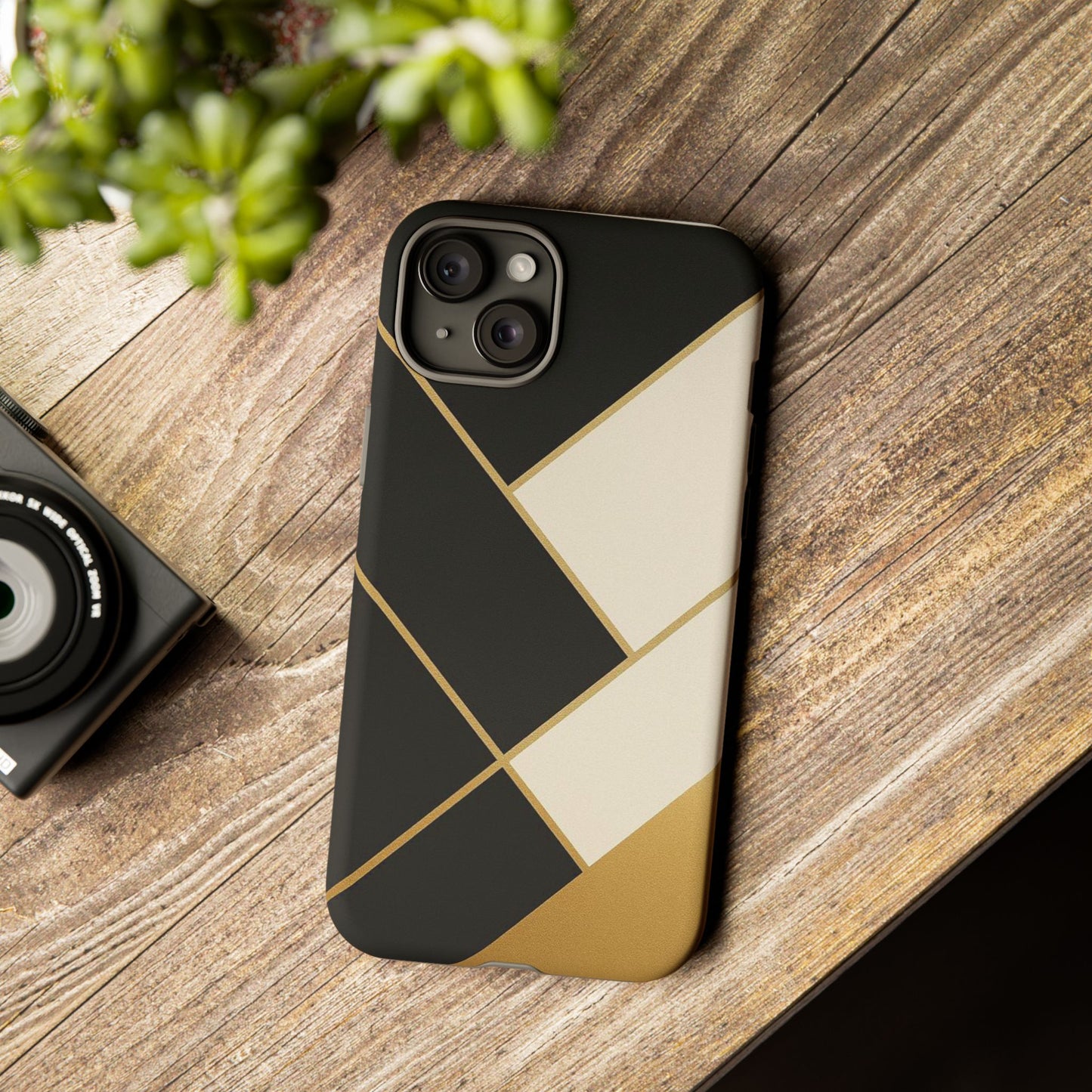 Chic Phone Case, Stylish Phone Cover, Geometric Design Case, Protective Mobile Case, Modern Phone Protector