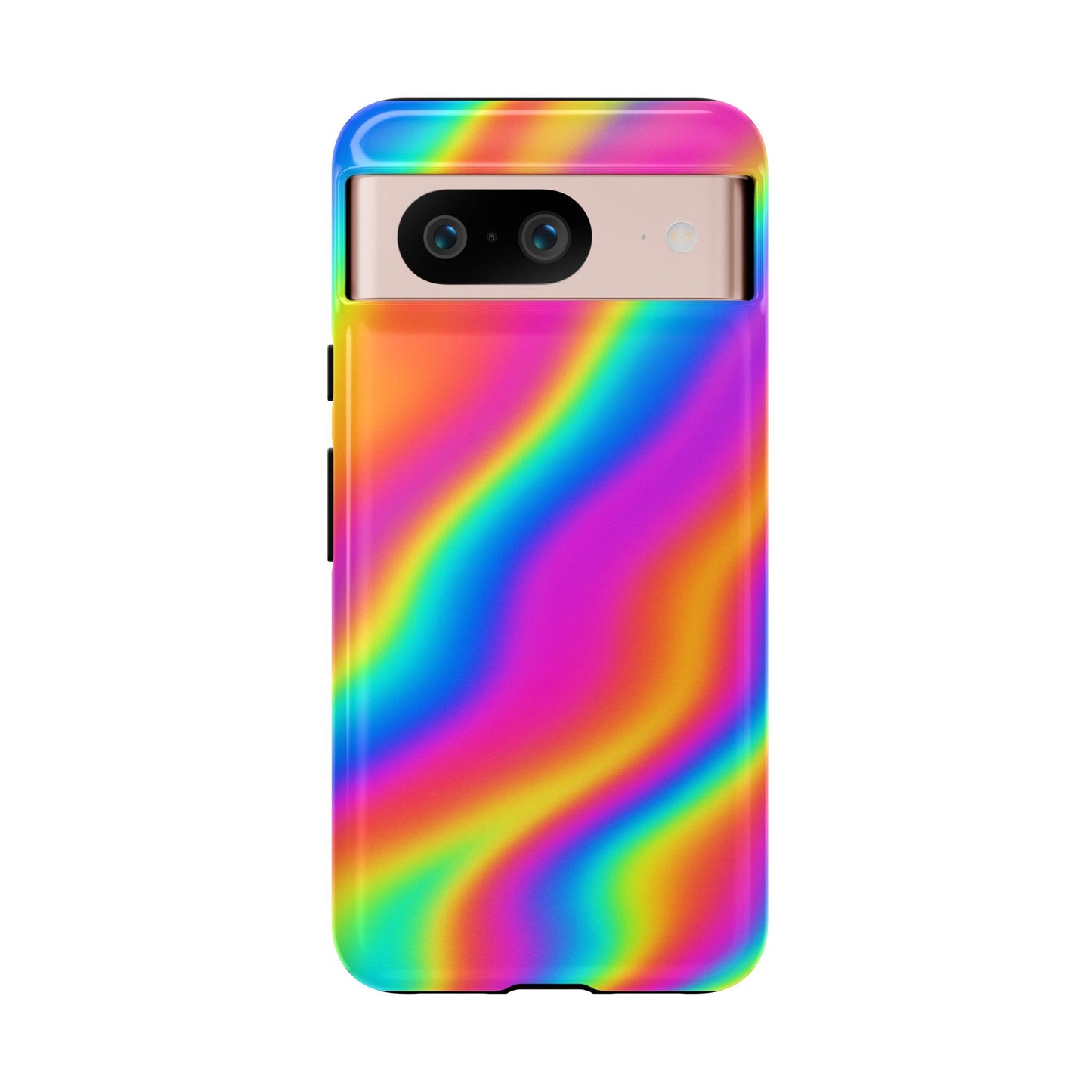 Rainbow Wavy Phone Case - Colorful Tough Cases for Stylish Protection, LGBTQ+ Pride Gift, Trendy Phone Accessory, Birthday, Holiday Present