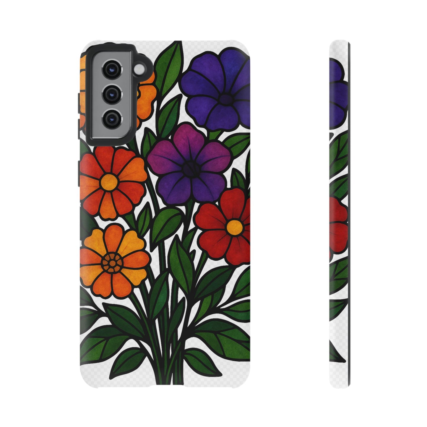 Floral Phone Case, Tough Cases with Colorful Flower Design, Gift for Flower Lovers, Summer Accessories, Trendy Phone Cover