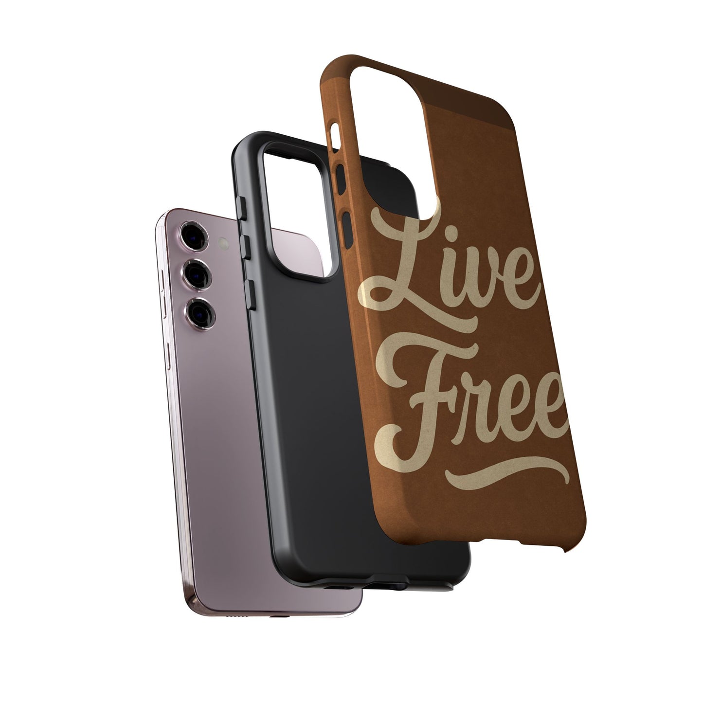 Live Free Phone Case, Tough Cases, Inspirational Phone Accessories, Gift for Adventurers, Customizable Design, Unique Tech Gifts