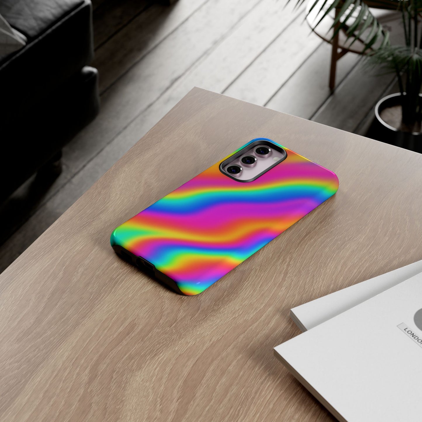 Rainbow Wavy Phone Case - Colorful Tough Cases for Stylish Protection, LGBTQ+ Pride Gift, Trendy Phone Accessory, Birthday, Holiday Present