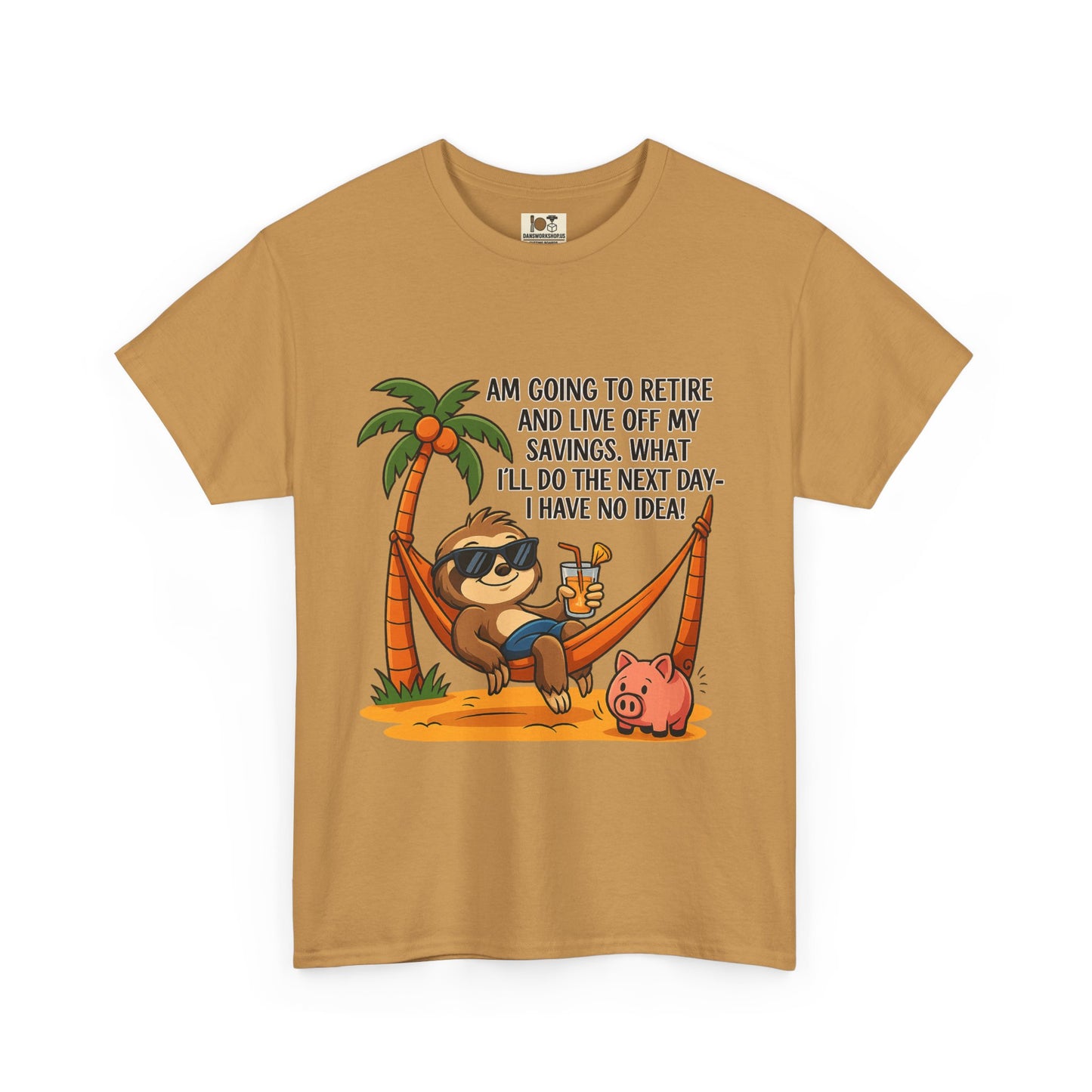Funny Retirement Sloth Tee, Unisex Tee, Humorous Gift for Retirees, Casual Wear, Quirky Shirt for Relaxation