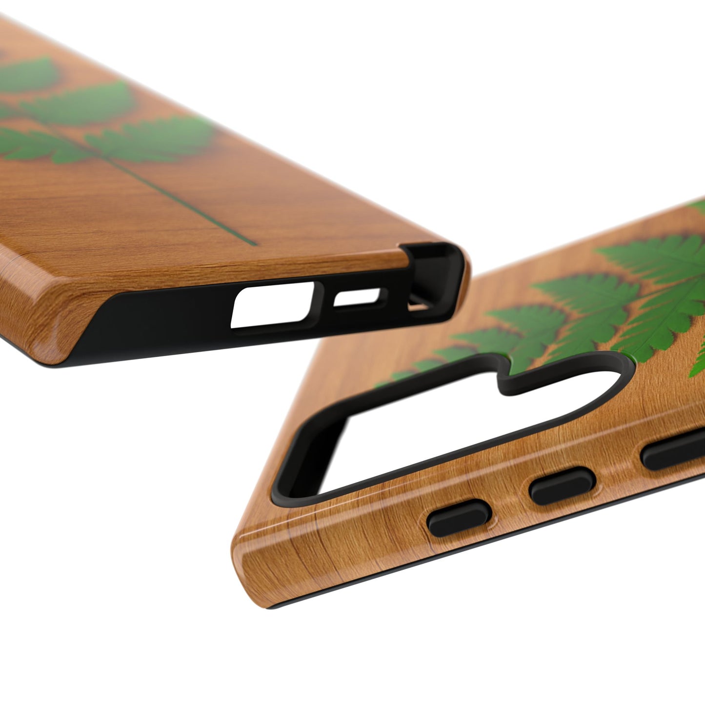 Wooden Fern Phone Case - Eco-Friendly Tough Cases for Nature Lovers, Unique Gift, Customizable Design, Nature-Themed Accessories