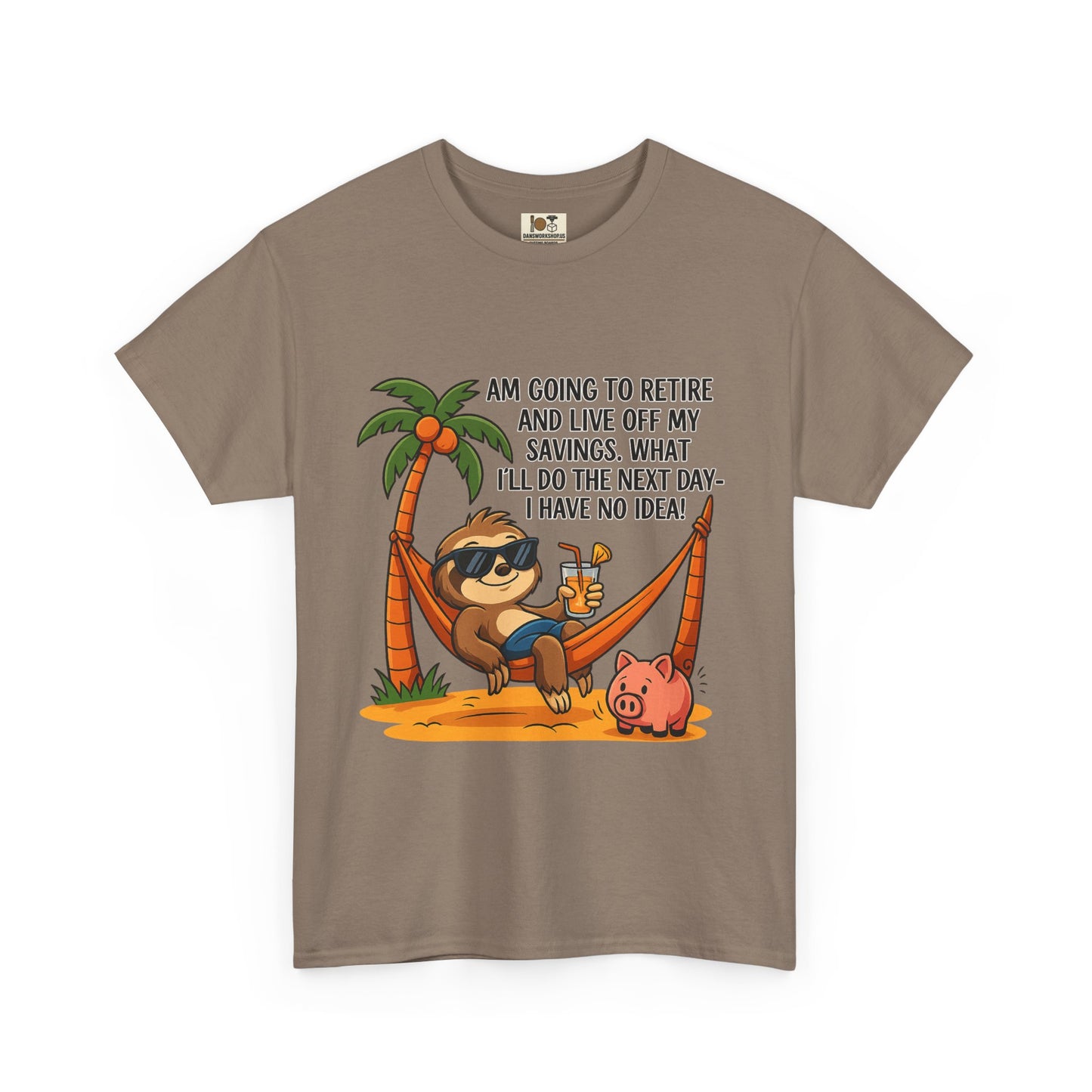 Funny Retirement Sloth Tee, Unisex Tee, Humorous Gift for Retirees, Casual Wear, Quirky Shirt for Relaxation