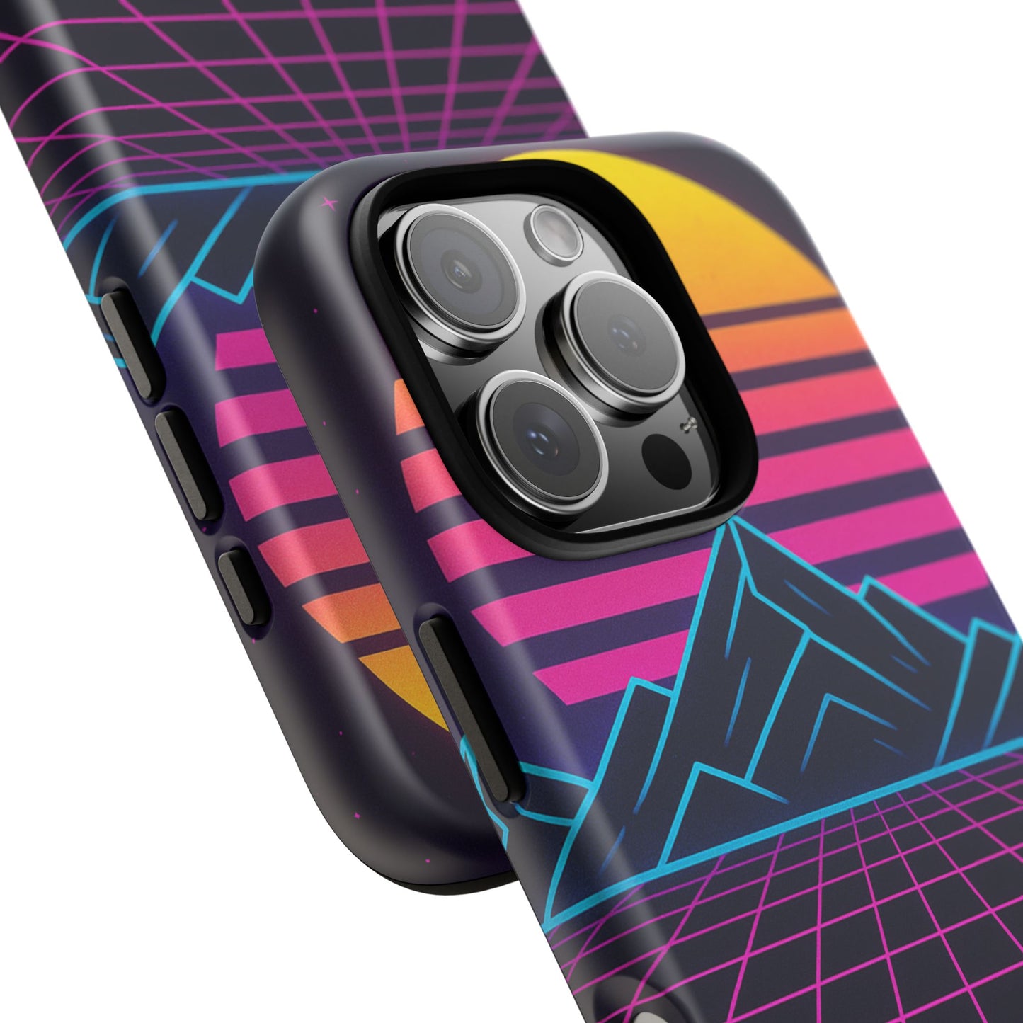 Retro Sunset Phone Case, Vintage Neon Case, 80s Aesthetic Cover, Gift for Tech Lovers, Unique Phone Accessories