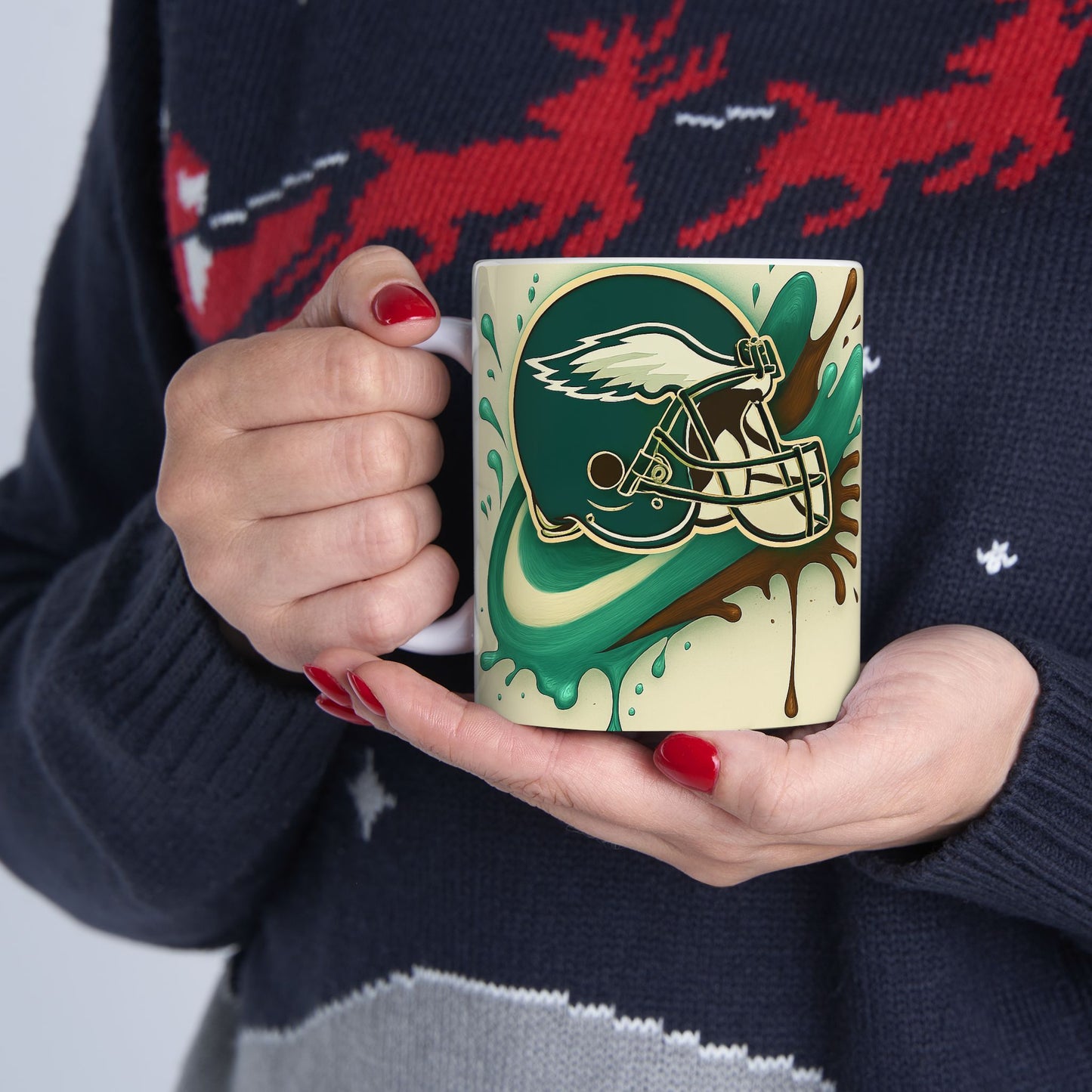 Sporty Ceramic Mug for Coffee Lovers, Fun Gift for Sports Fans, Unique Drinkware for Game Days, Personalized Team Mug, 11oz and 15oz Sizes