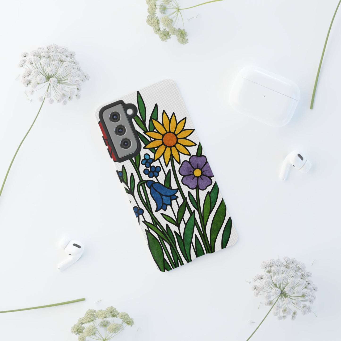 Floral Phone Case, Vibrant Flower Design, Tough Protection, Gift for Nature Lovers, Spring Decor