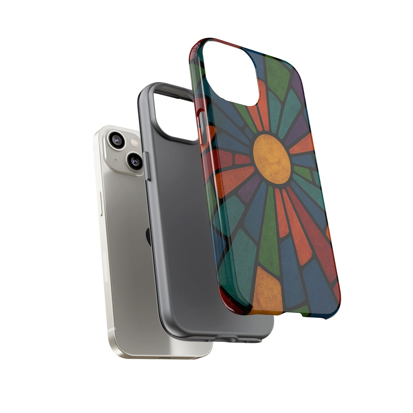 Colorful Stained Glass Phone Case, Tough Cases, Artistic Phone Cover, Vibrant Mobile Accessory, Unique Gift for Art Lovers