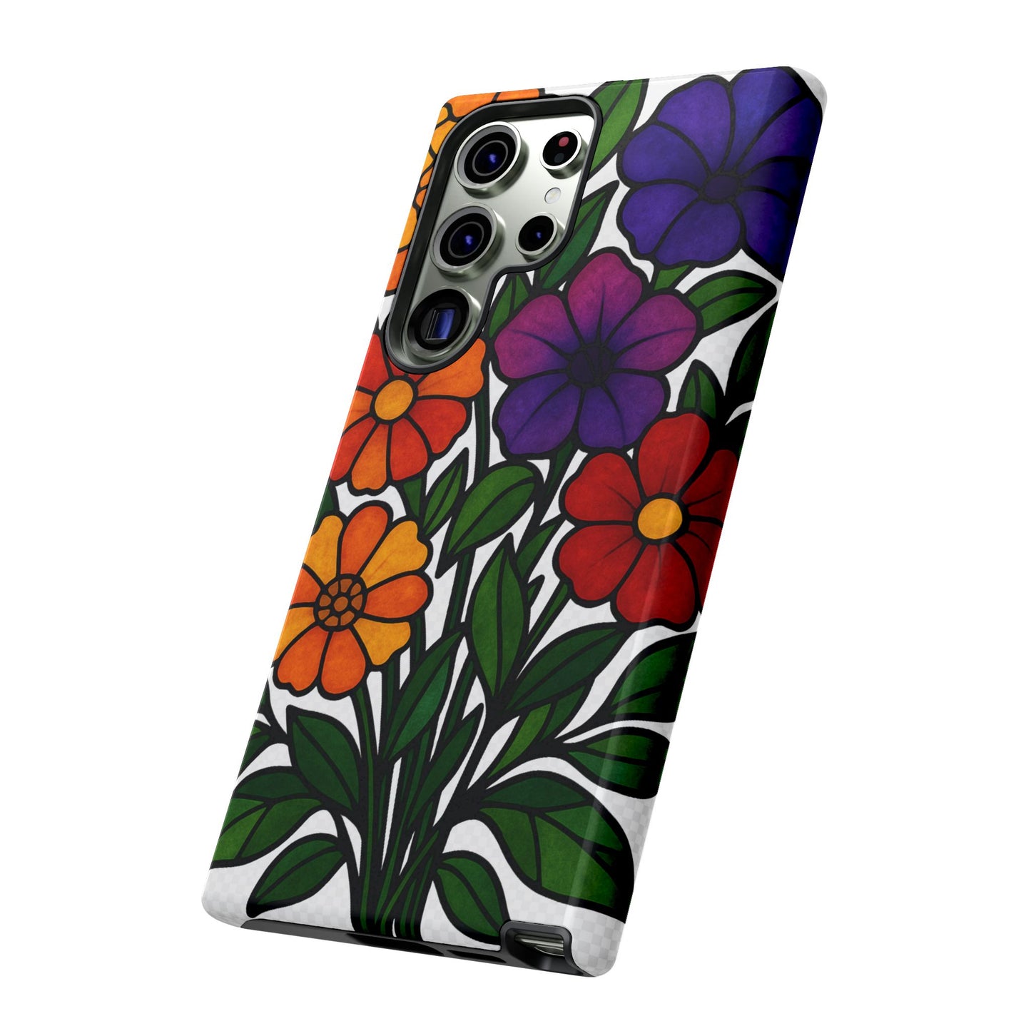 Floral Phone Case, Tough Cases with Colorful Flower Design, Gift for Flower Lovers, Summer Accessories, Trendy Phone Cover