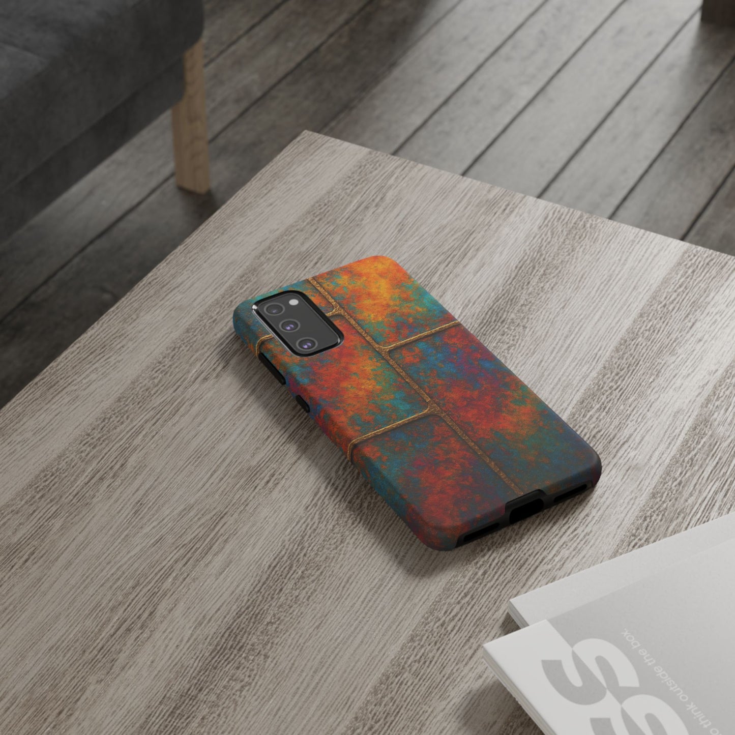 Colorful Textured Phone Case, Vibrant iPhone Cover, Tough Protective Shell, Unique Mobile Accessory, Artisan Phone Protection