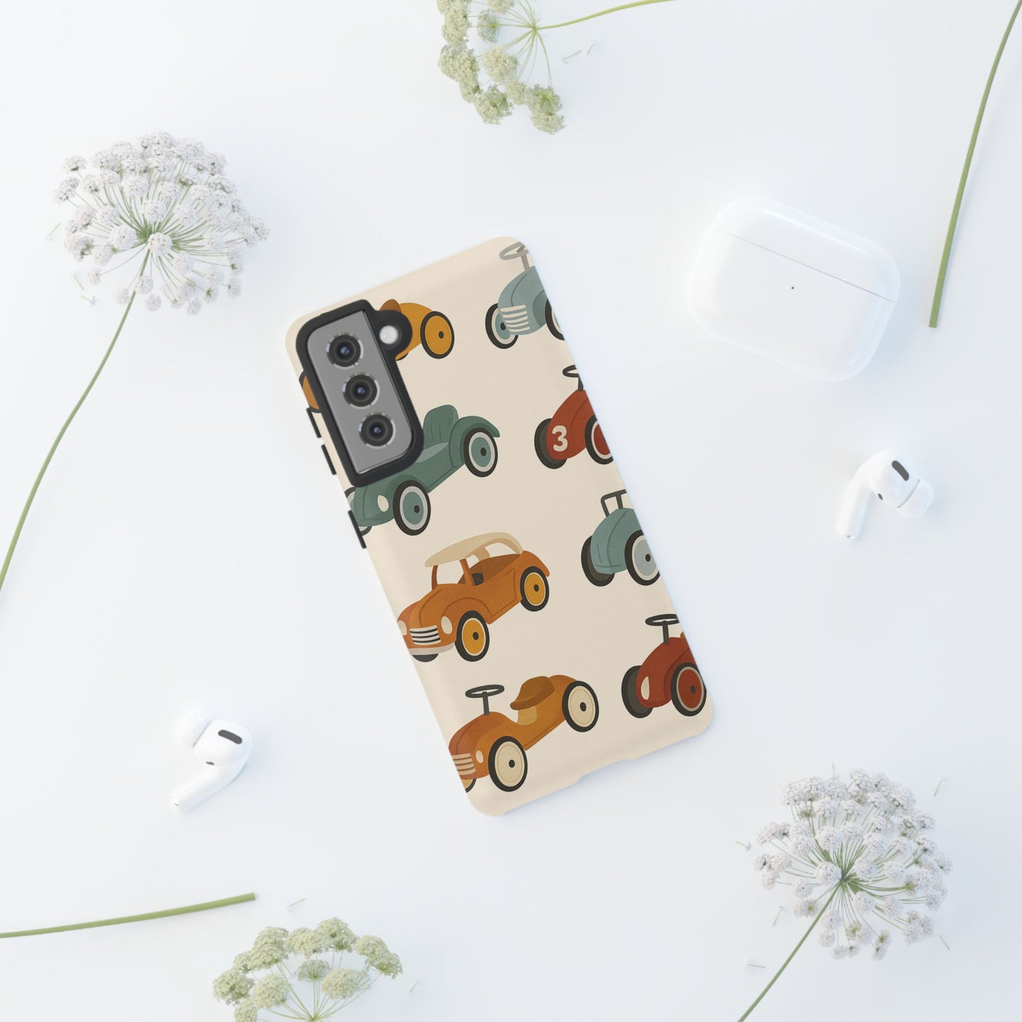 Vintage Car Phone Case, Tough Cases, Kids Gift, Car Lover Accessory, Retro Style, Phone Protection, Unique Design, pedal cars
