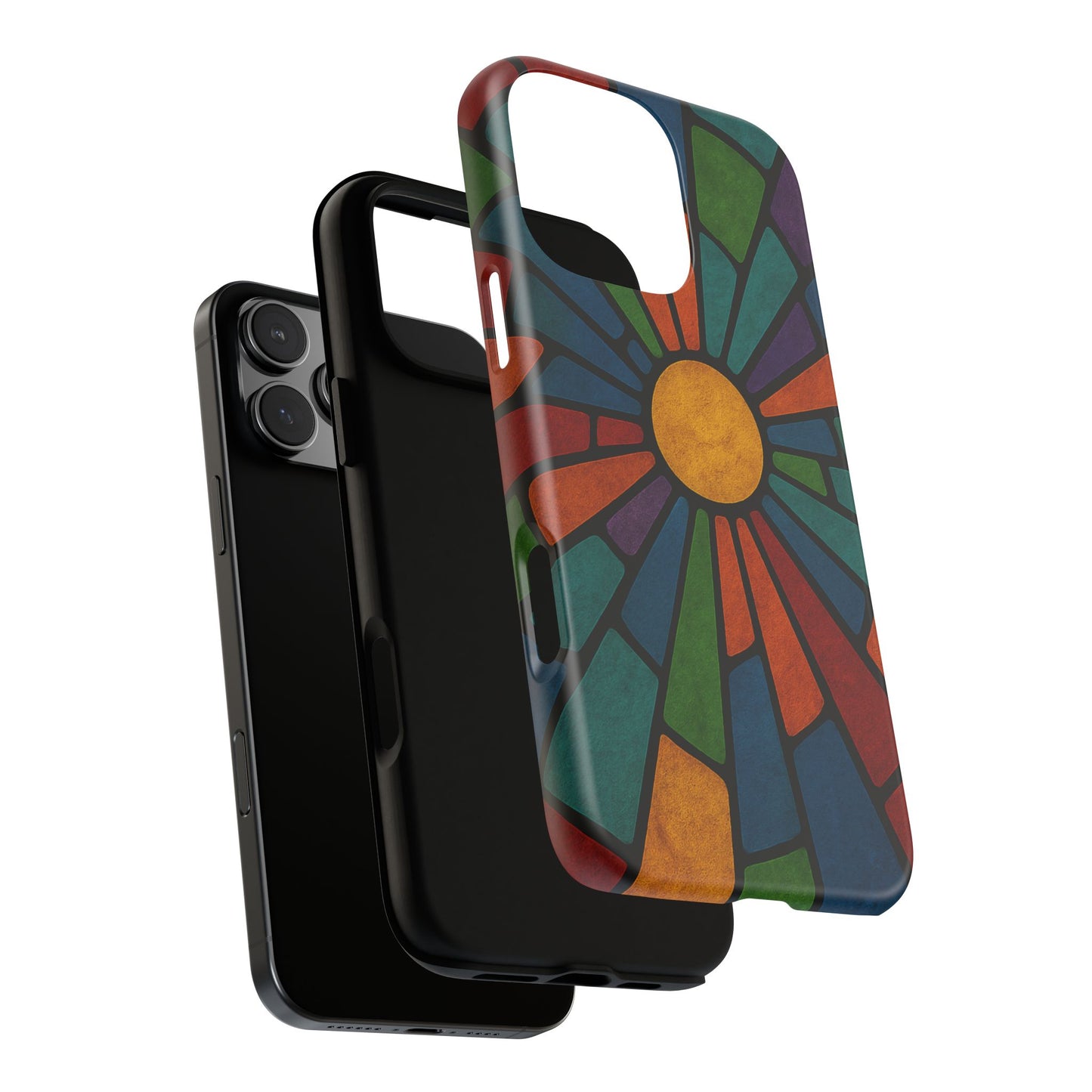 Colorful Stained Glass Phone Case, Tough Cases, Artistic Phone Cover, Vibrant Mobile Accessory, Unique Gift for Art Lovers