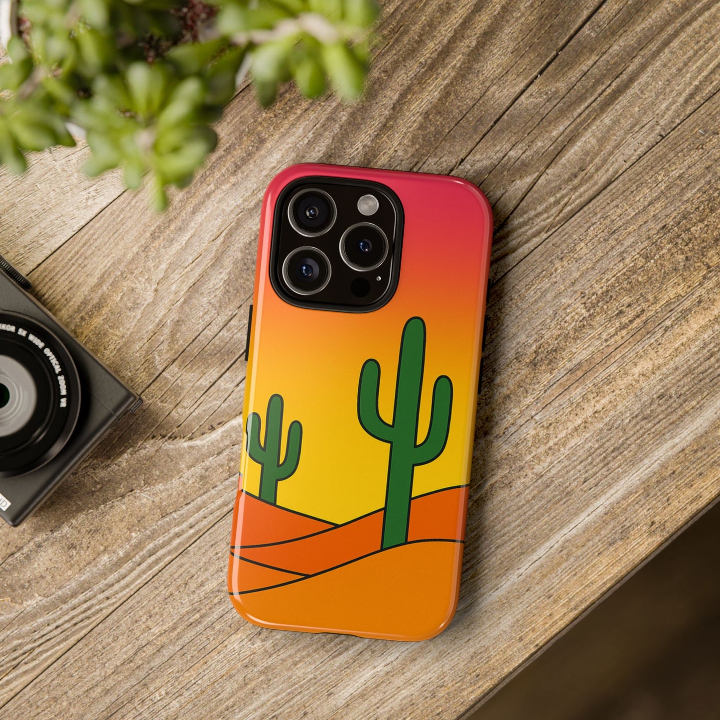 Desert Vibes Phone Case, Tough Cases, Cactus Design, Colorful Phone Cover, Summer Aesthetic, Unique Gift Idea