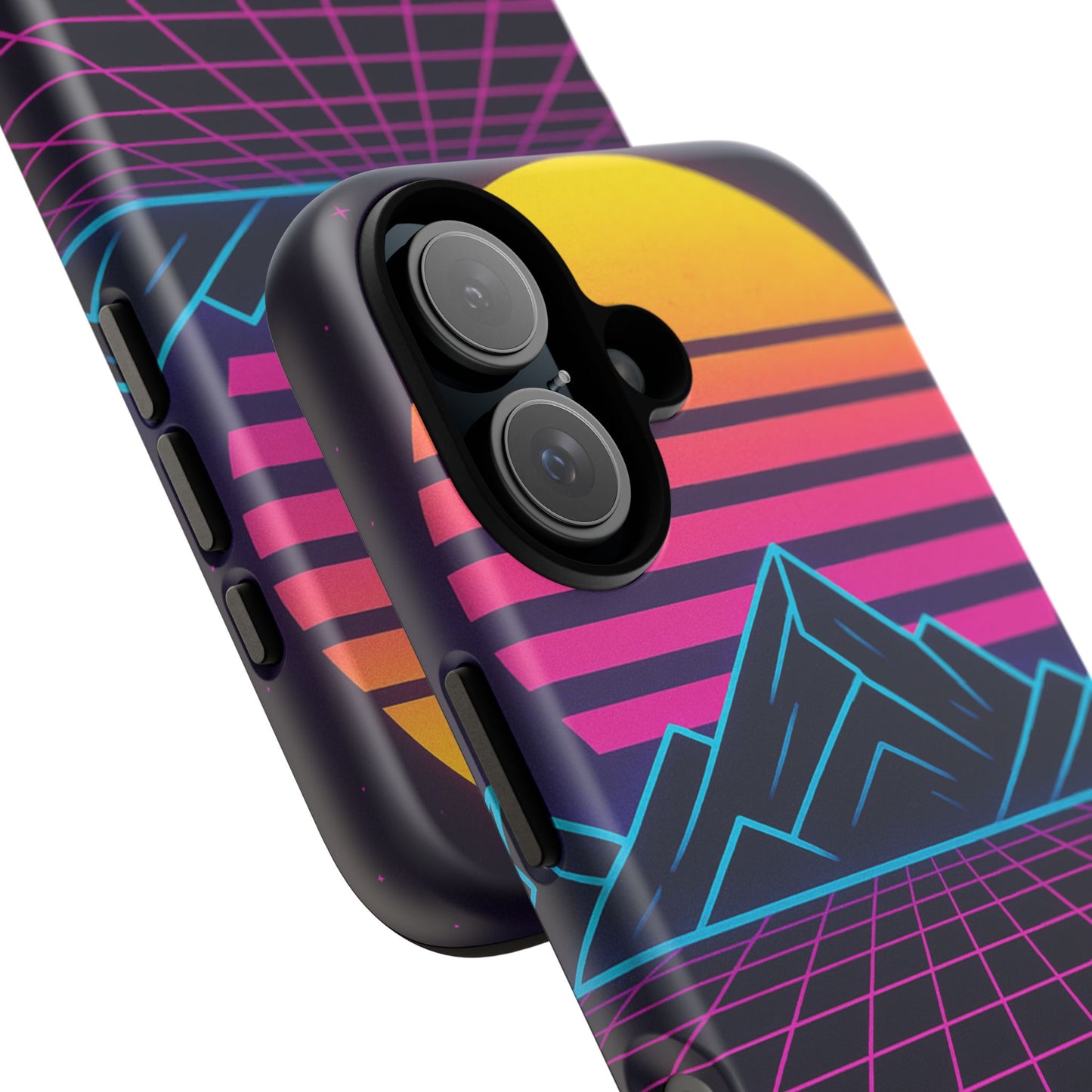 Retro Sunset Phone Case, Vintage Neon Case, 80s Aesthetic Cover, Gift for Tech Lovers, Unique Phone Accessories