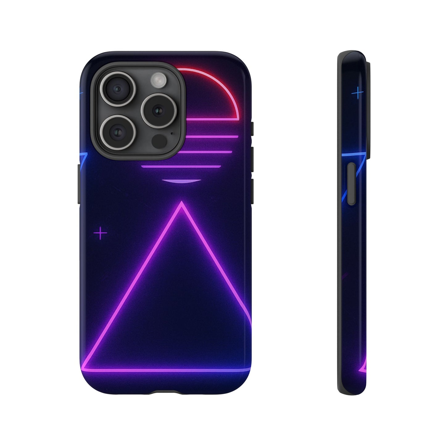 Retro Neon Phone Case, Tough Cases for iPhone, 80s Aesthetic Phone Cover, Abstract Neon Design, Gift for Tech Lovers