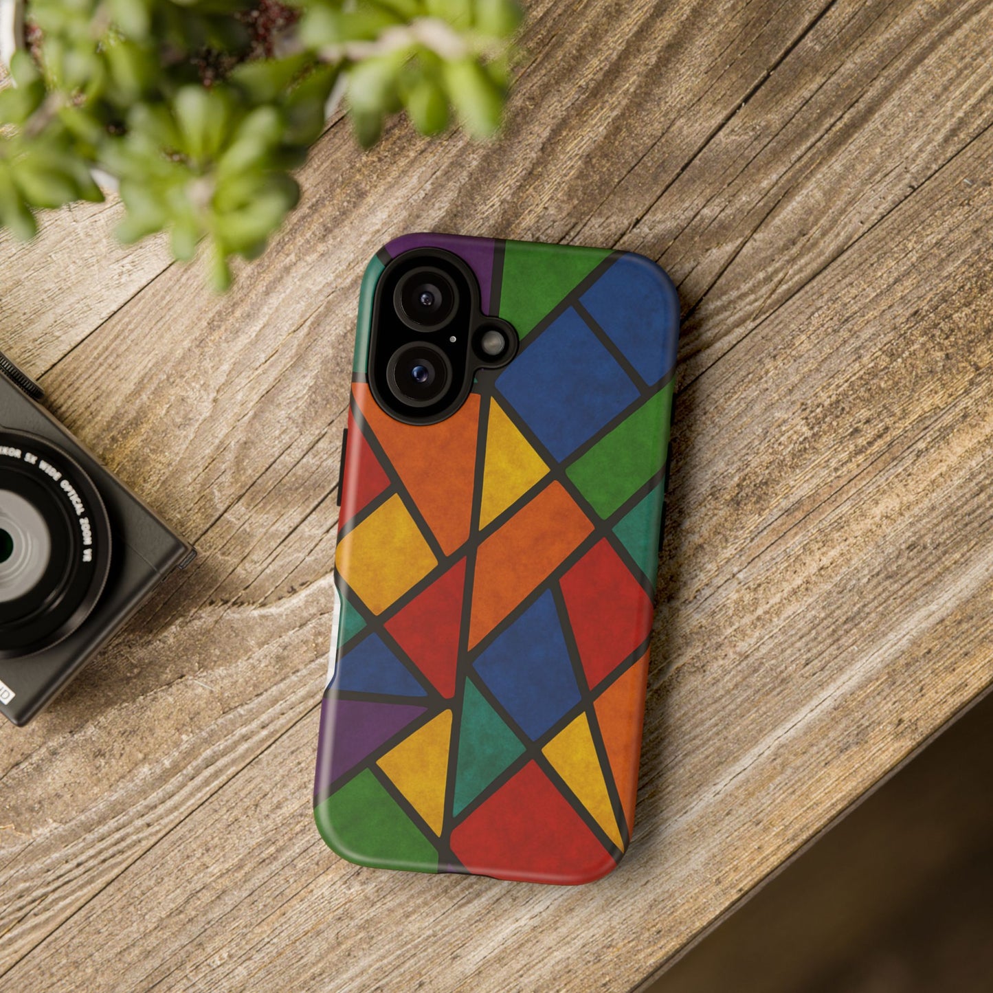 Colorful Phone Case, Stained Glass Pattern, Artistic Phone Cover, Unique Smartphone Protection, Vibrant Gift for All Occasions