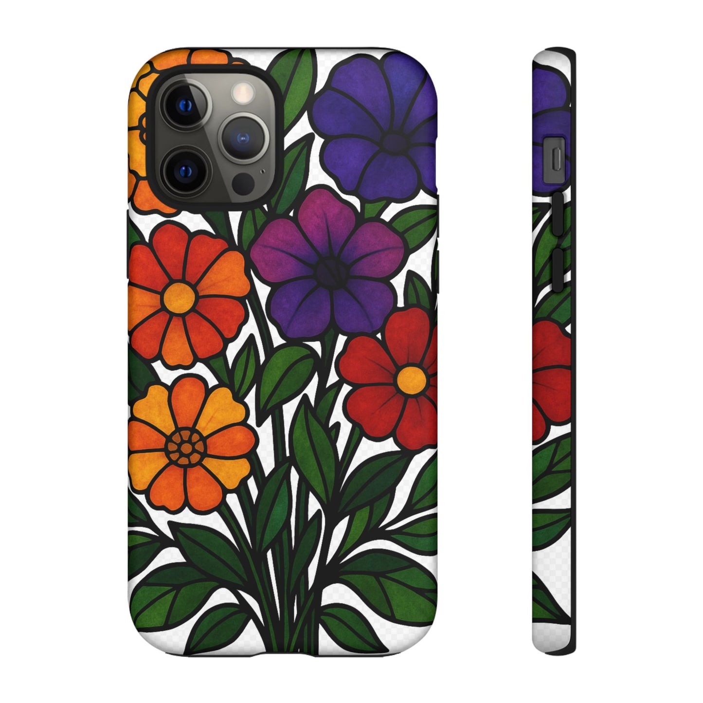 Floral Phone Case, Tough Cases with Colorful Flower Design, Gift for Flower Lovers, Summer Accessories, Trendy Phone Cover