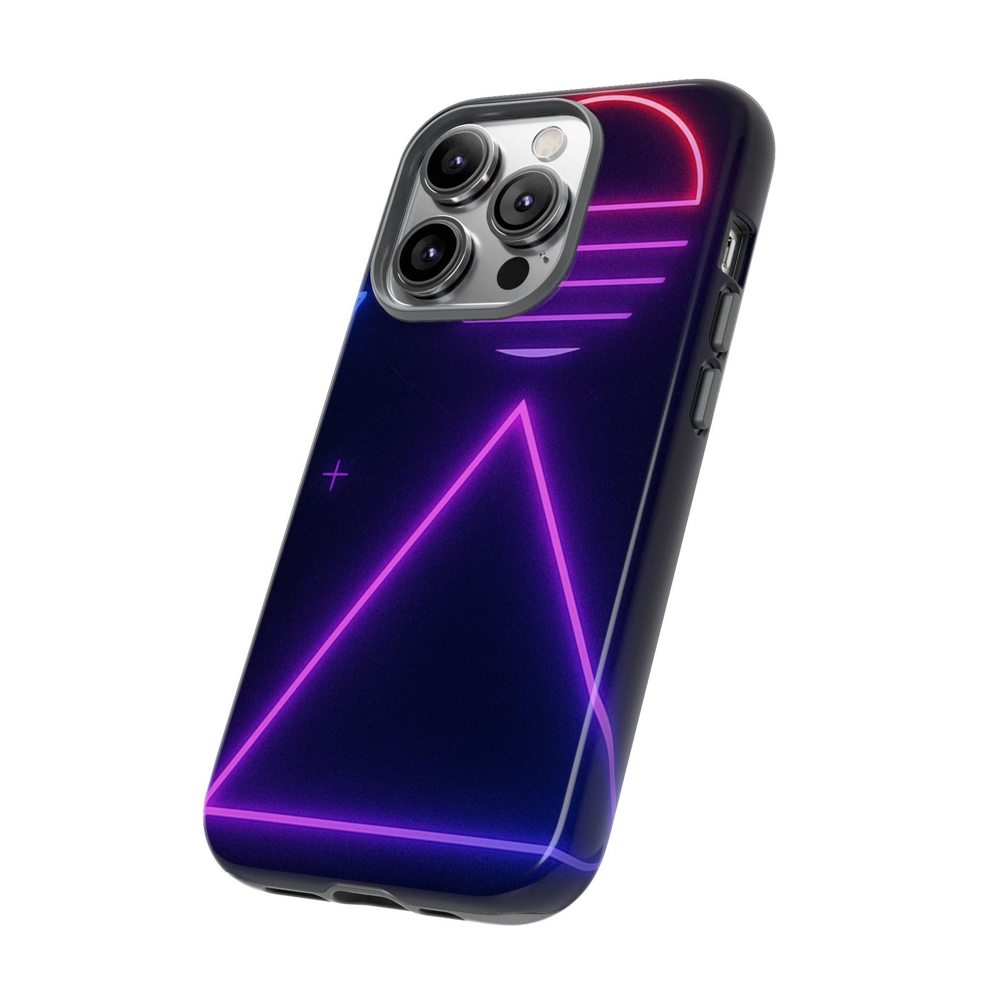 Retro Neon Phone Case, Tough Cases for iPhone, 80s Aesthetic Phone Cover, Abstract Neon Design, Gift for Tech Lovers
