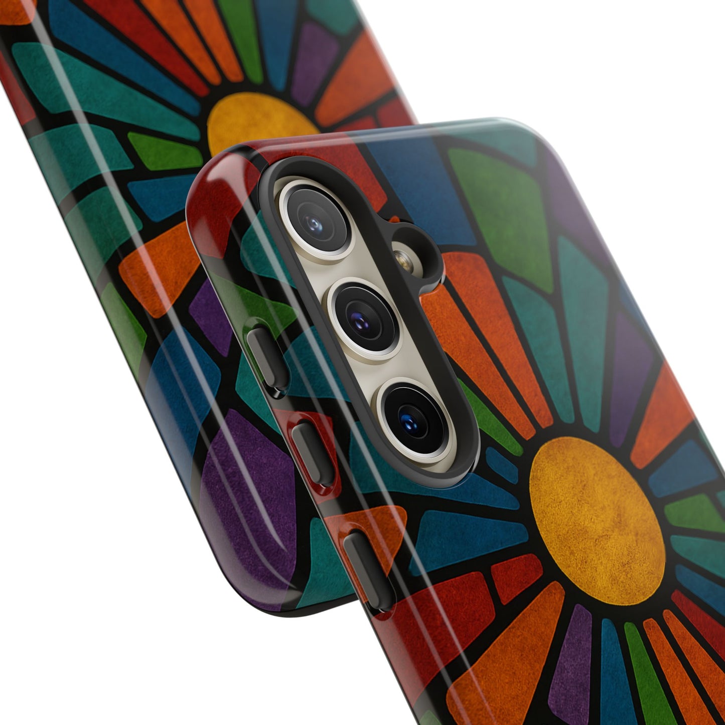 Colorful Stained Glass Phone Case, Tough Cases, Artistic Phone Cover, Vibrant Mobile Accessory, Unique Gift for Art Lovers