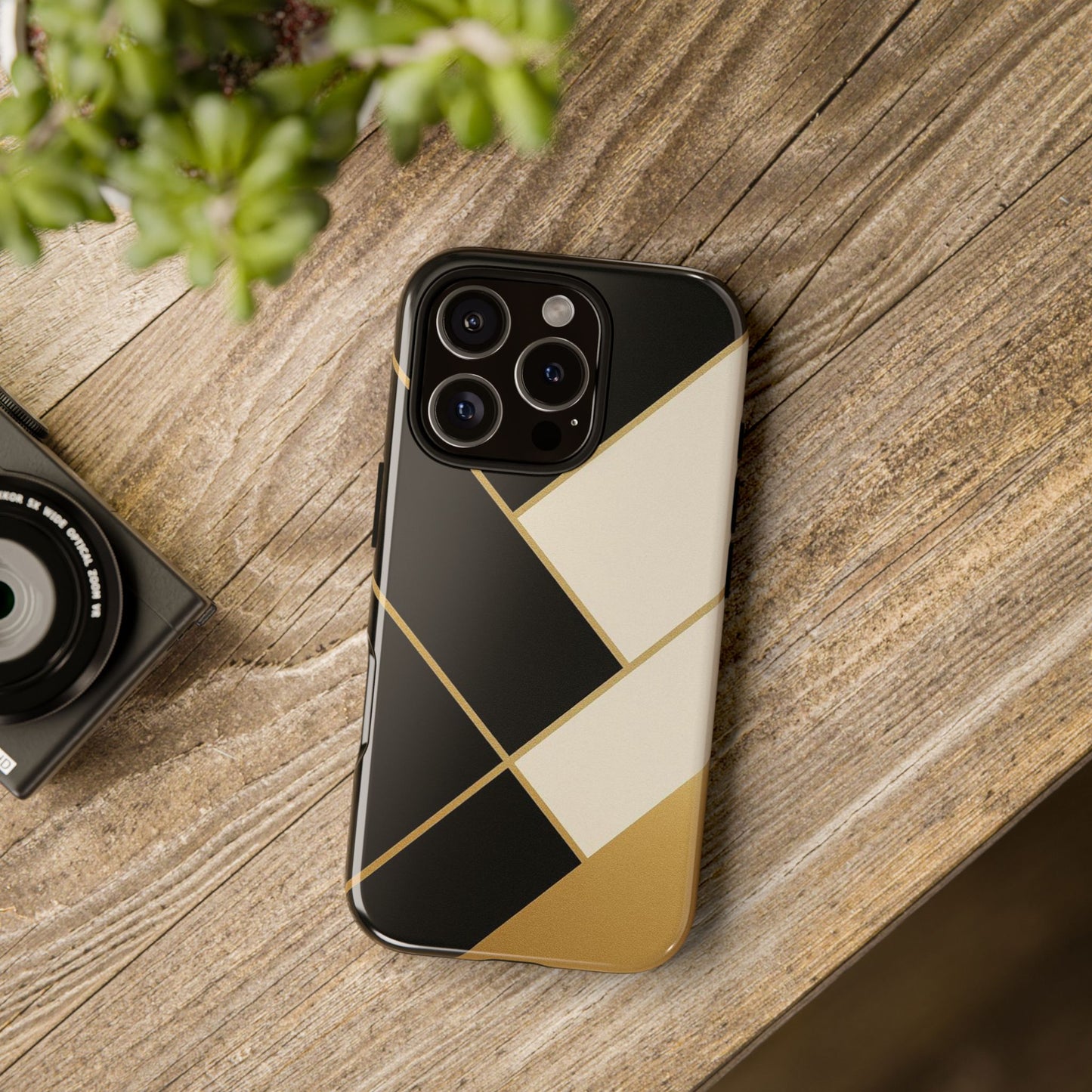 Chic Phone Case, Stylish Phone Cover, Geometric Design Case, Protective Mobile Case, Modern Phone Protector