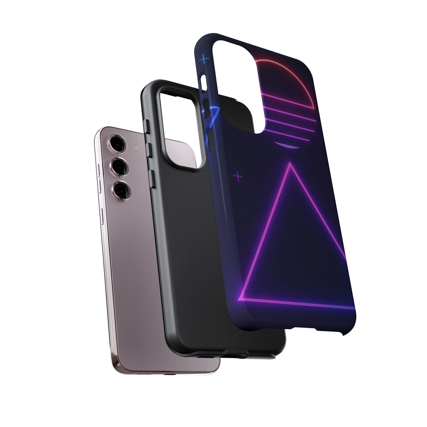 Retro Neon Phone Case, Tough Cases for iPhone, 80s Aesthetic Phone Cover, Abstract Neon Design, Gift for Tech Lovers