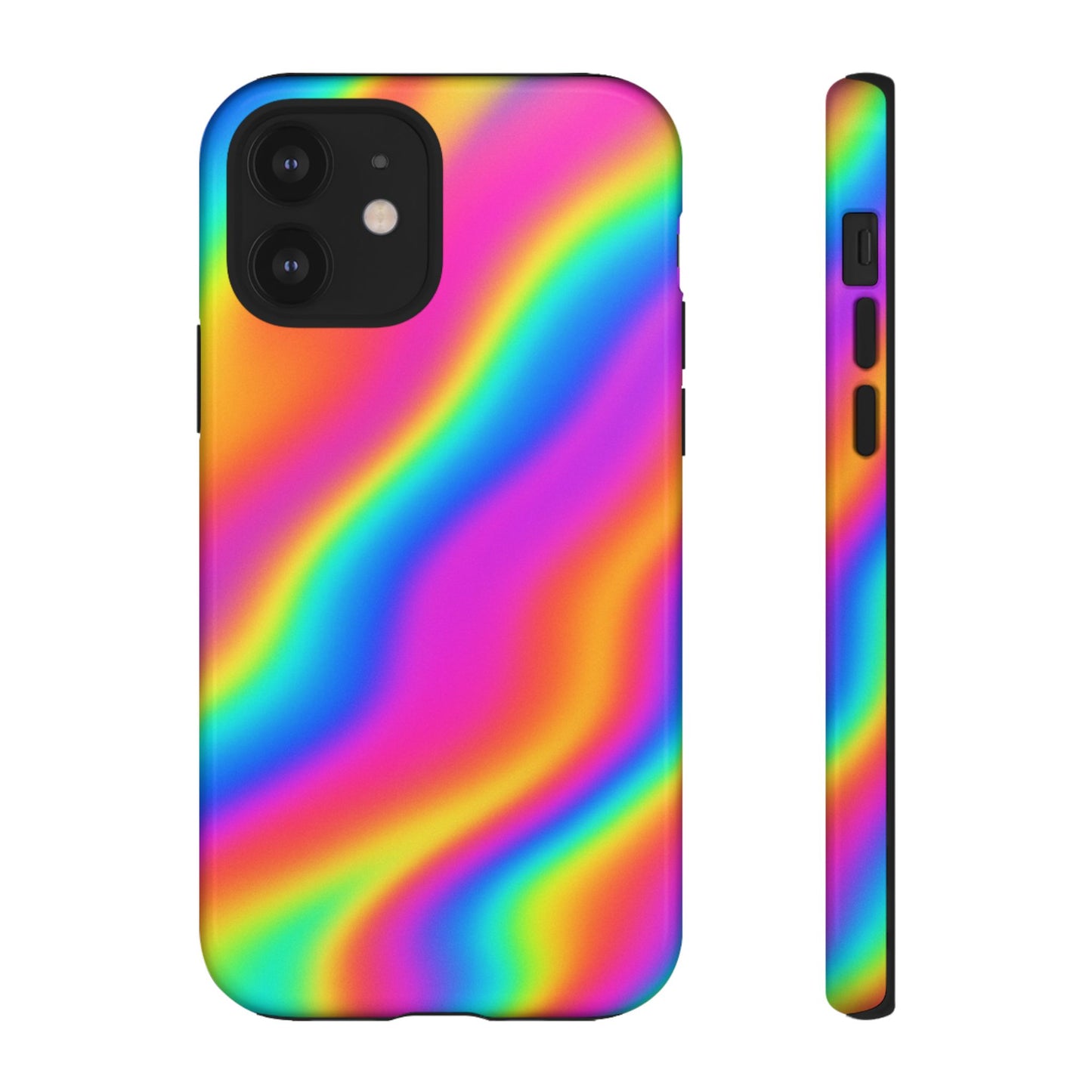 Rainbow Wavy Phone Case - Colorful Tough Cases for Stylish Protection, LGBTQ+ Pride Gift, Trendy Phone Accessory, Birthday, Holiday Present