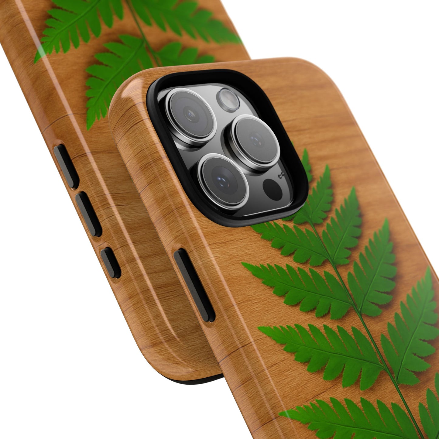 Wooden Fern Phone Case - Eco-Friendly Tough Cases for Nature Lovers, Unique Gift, Customizable Design, Nature-Themed Accessories