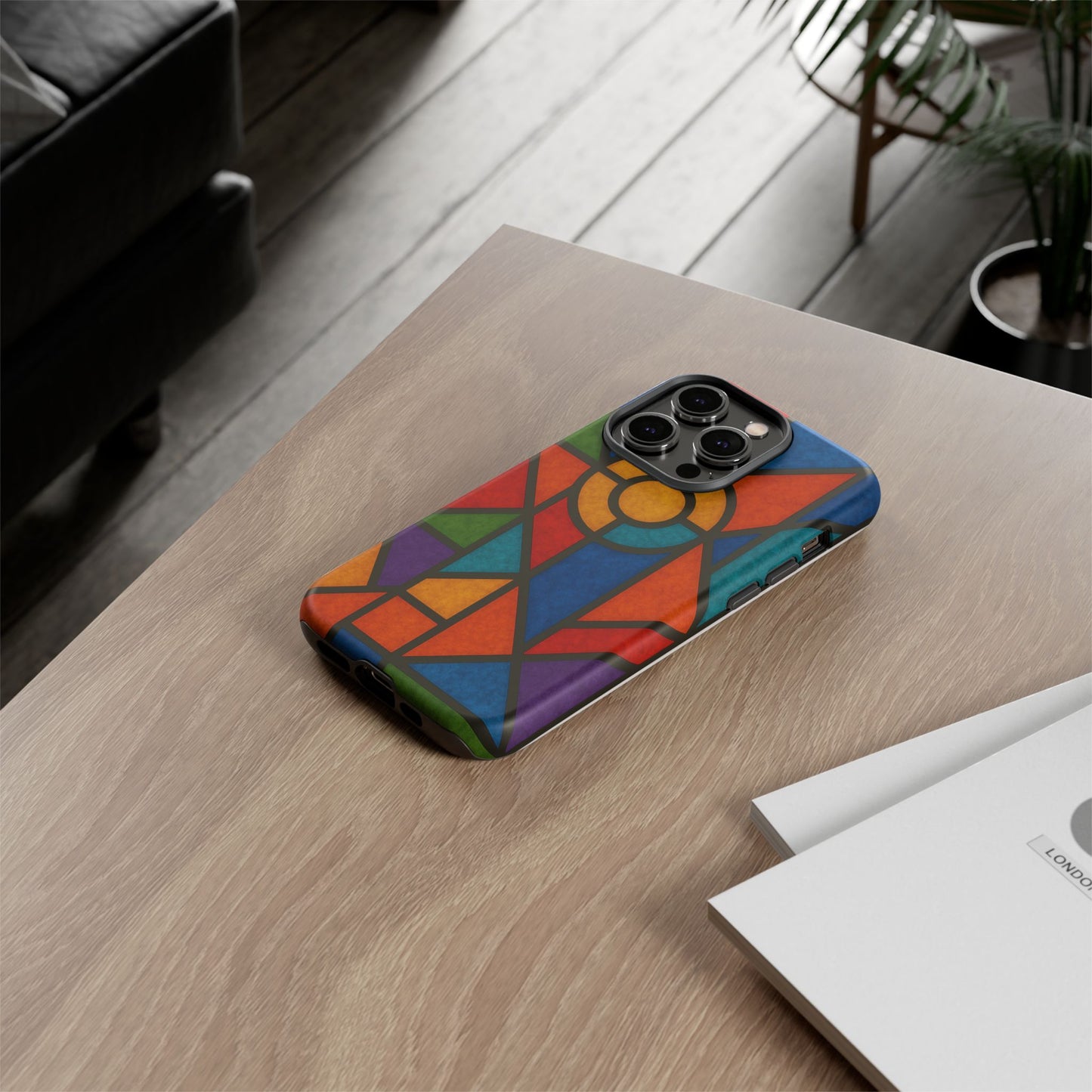 Colorful Stained Glass Phone Case, Artistic Phone Cover, Vibrant Protective Case, Unique Gift for Art Lovers, Stylish Smartphone Accessory