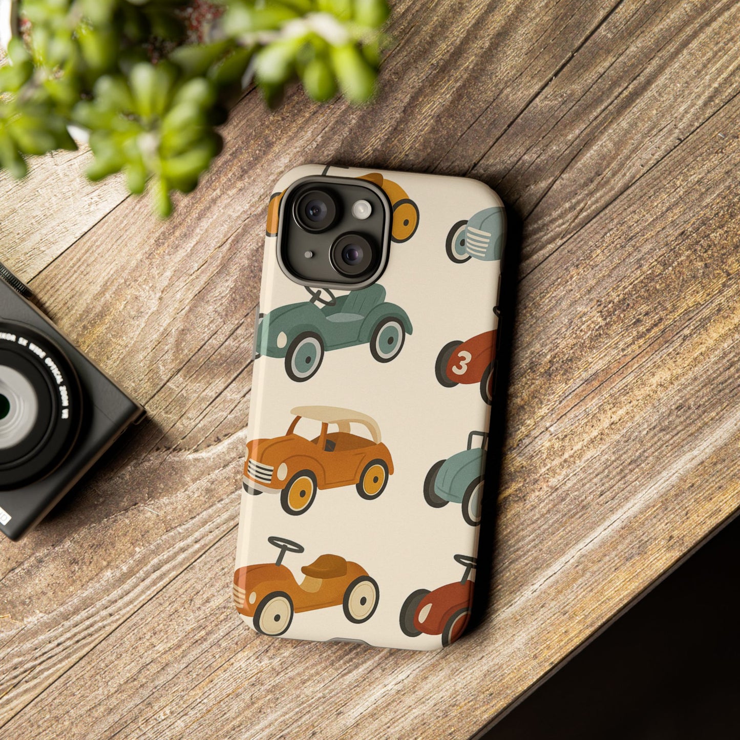 Vintage Car Phone Case, Tough Cases, Kids Gift, Car Lover Accessory, Retro Style, Phone Protection, Unique Design, pedal cars